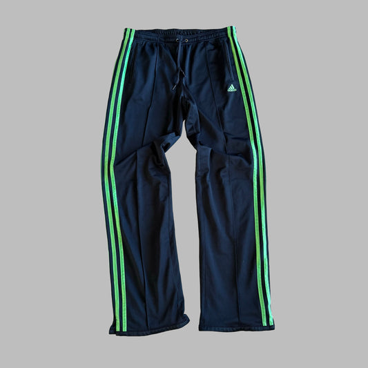 Y2K Adidas Three Stripe Straight Leg Track Pants - M