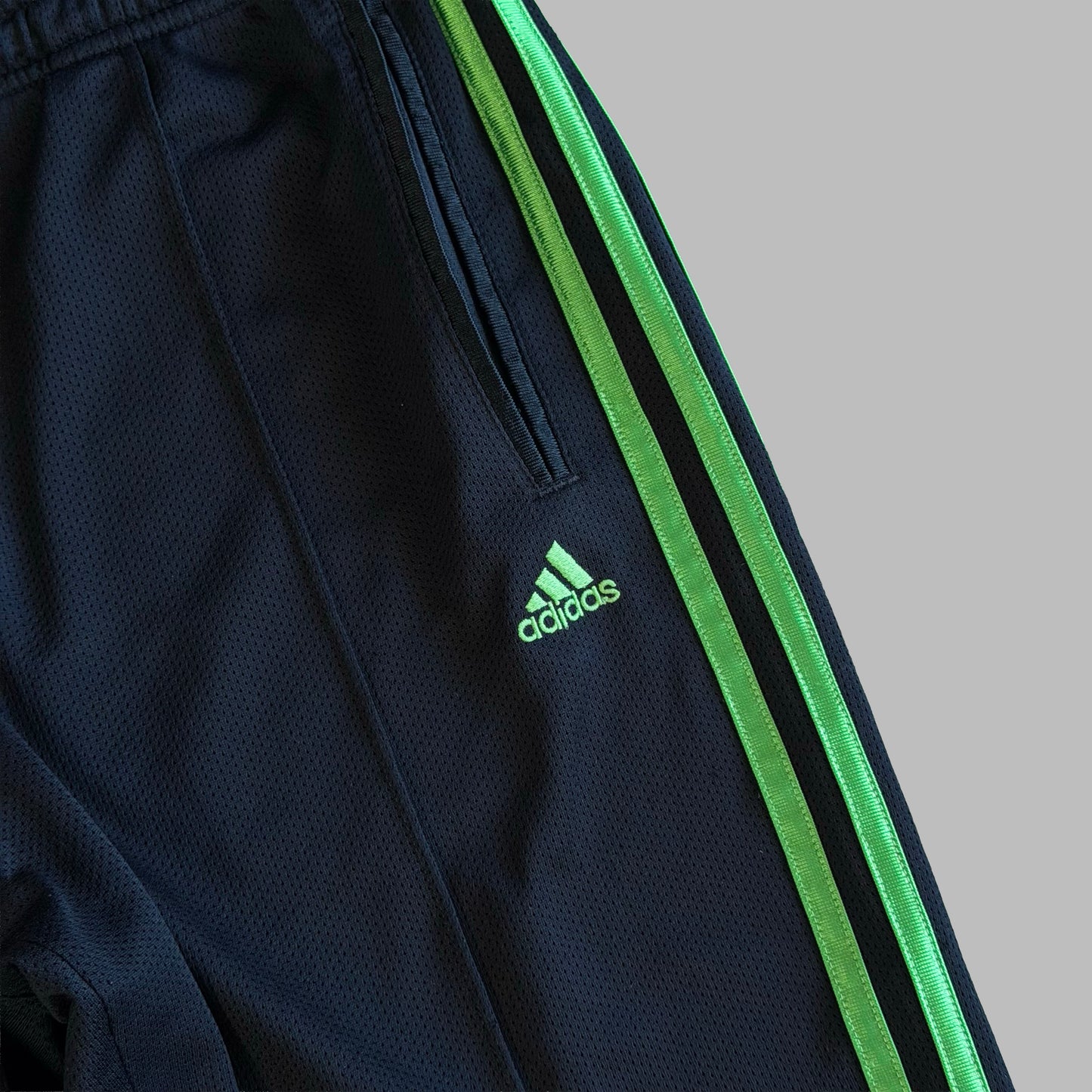 Y2K Adidas Three Stripe Straight Leg Track Pants - M