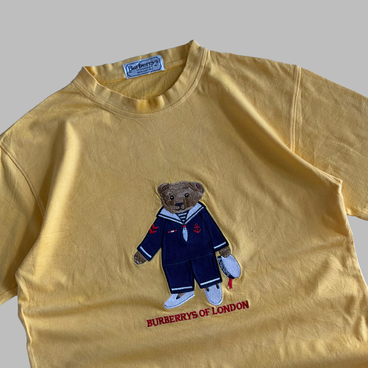 90s Burberry Sailor Bear T-Shirt - S/M