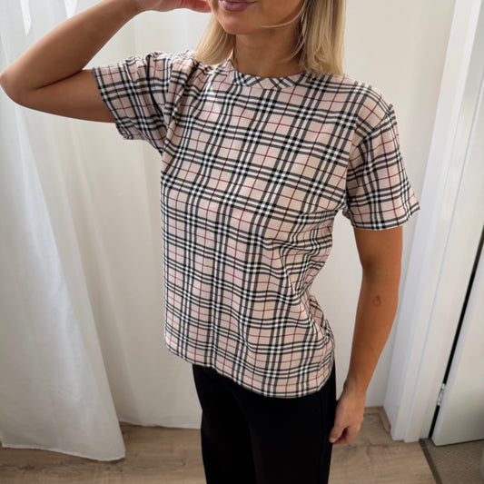 Y2K Burberry Blue Label Nova Check Tee - M