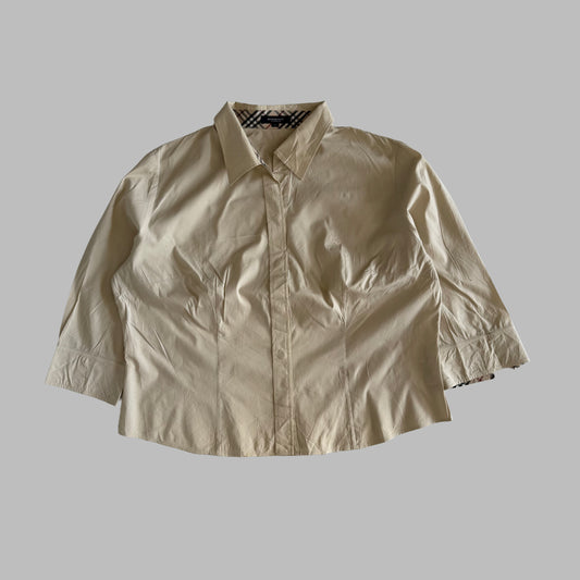 Y2K Burberry Lightweight Button Up Shirt - L
