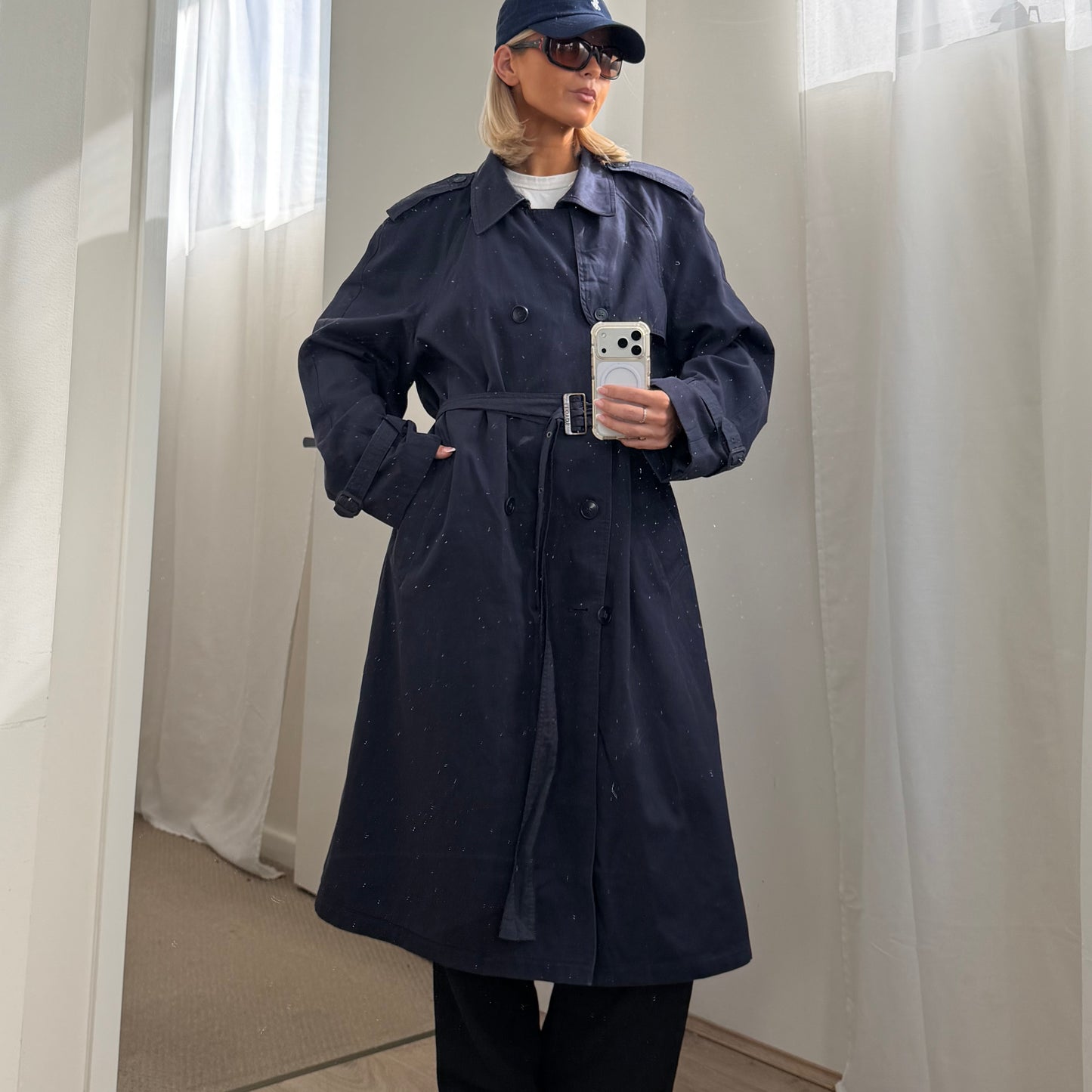 90s Burberry Double Breasted Trench Coat - S/M