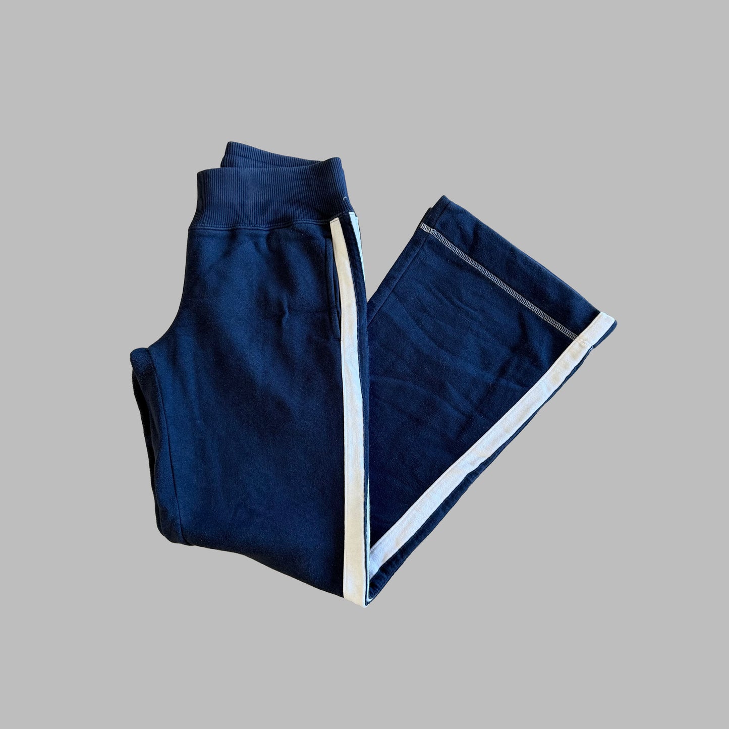 Y2K Nike Striped Wide Leg Cotton Track Pants - S