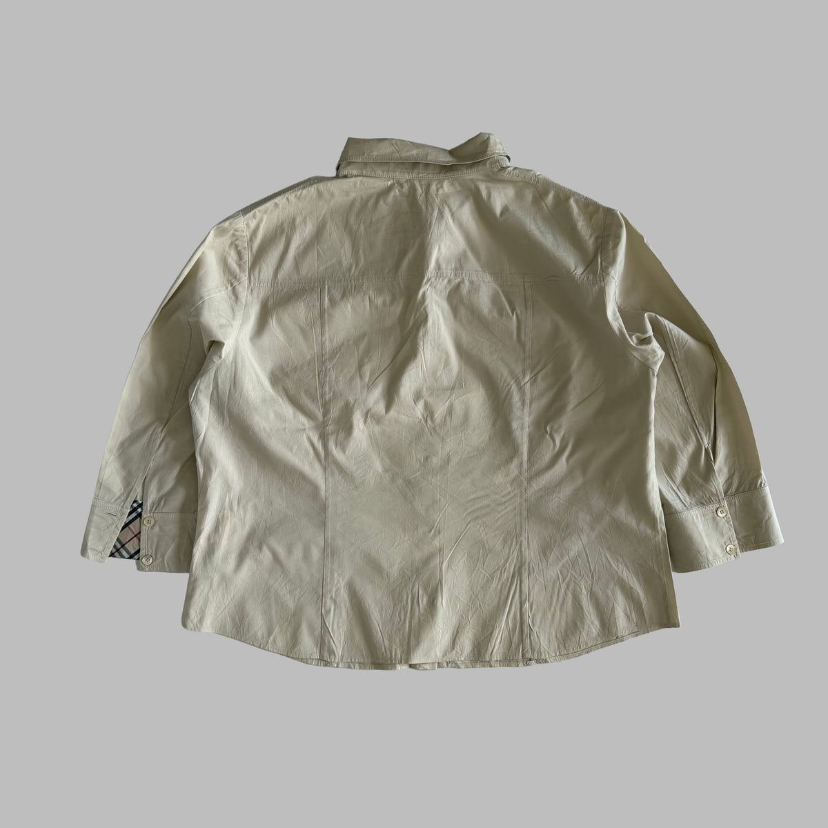 Y2K Burberry Lightweight Button Up Shirt - L