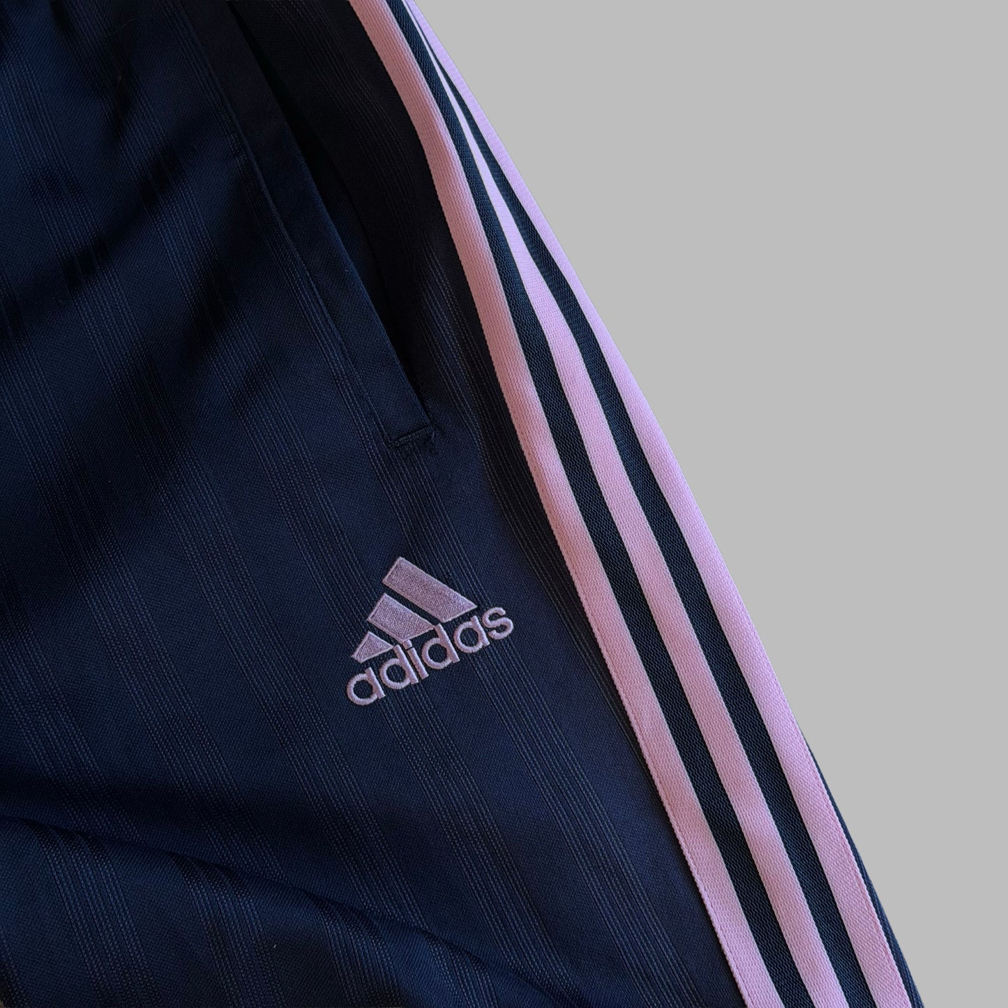 Y2K Adidas Three Stripe Straight Leg Track Pants - L