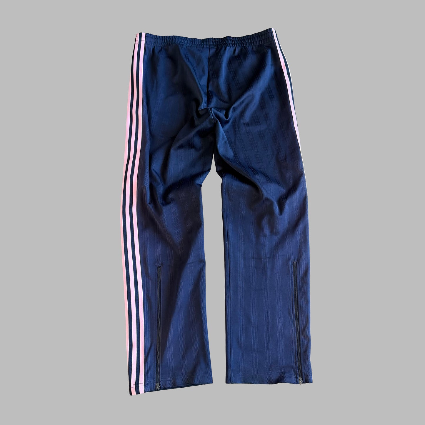Y2K Adidas Three Stripe Straight Leg Track Pants - L