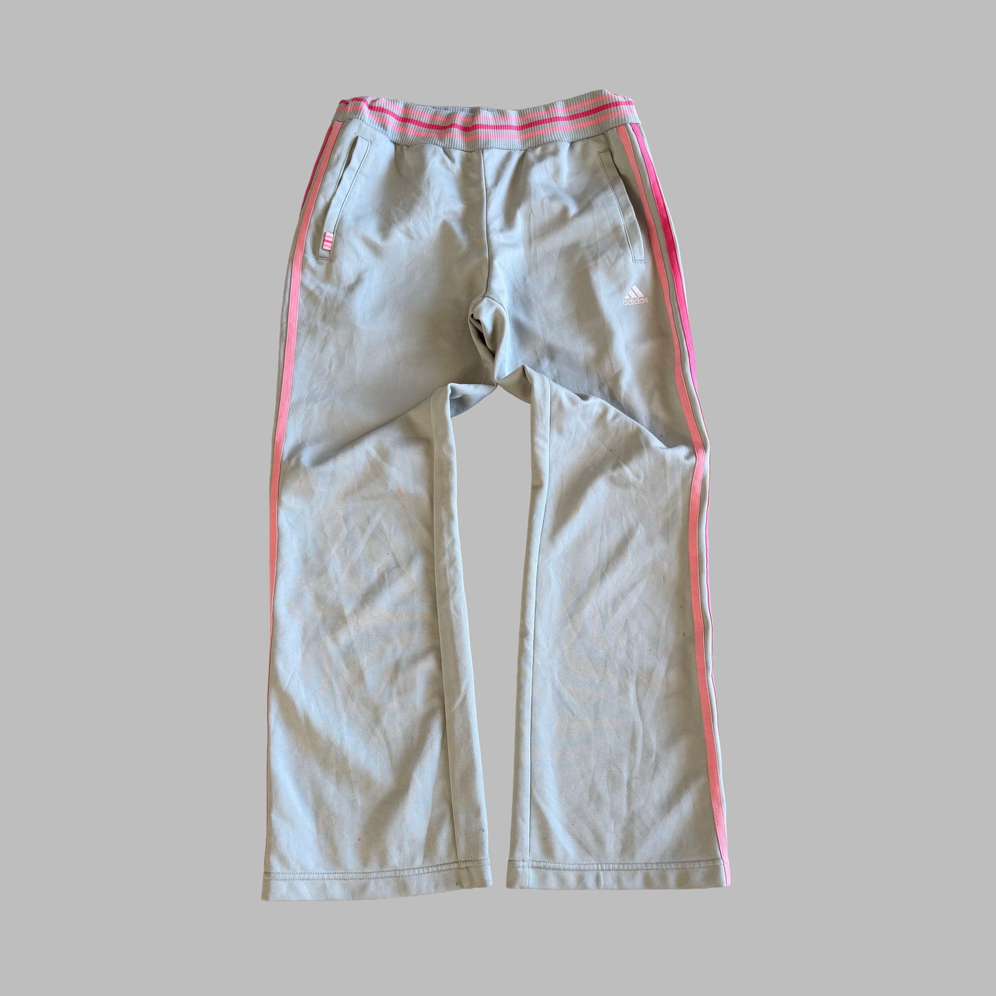 Y2K Adidas Three Stripe Flared Track Pants - M