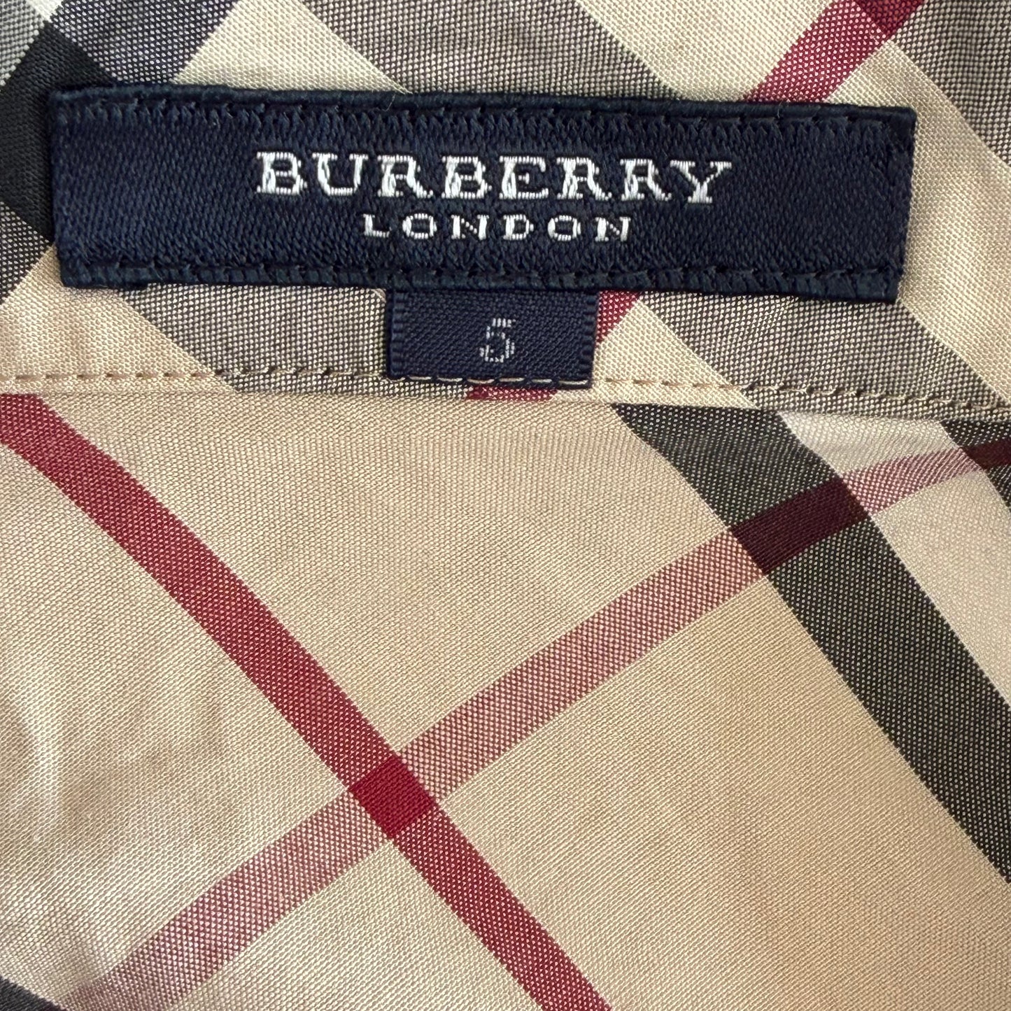 Y2K Burberry Nova Check Ruched Button Up Shirt - S/M