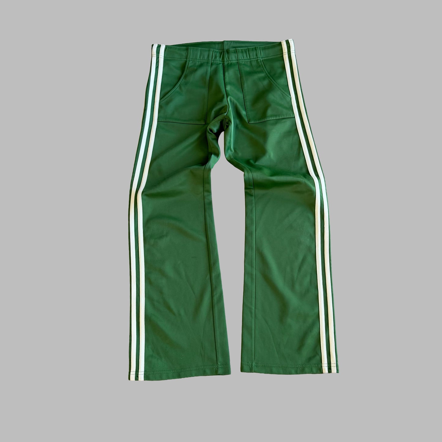 Y2K Adidas Three Stripe Straight Leg Track Pants - M