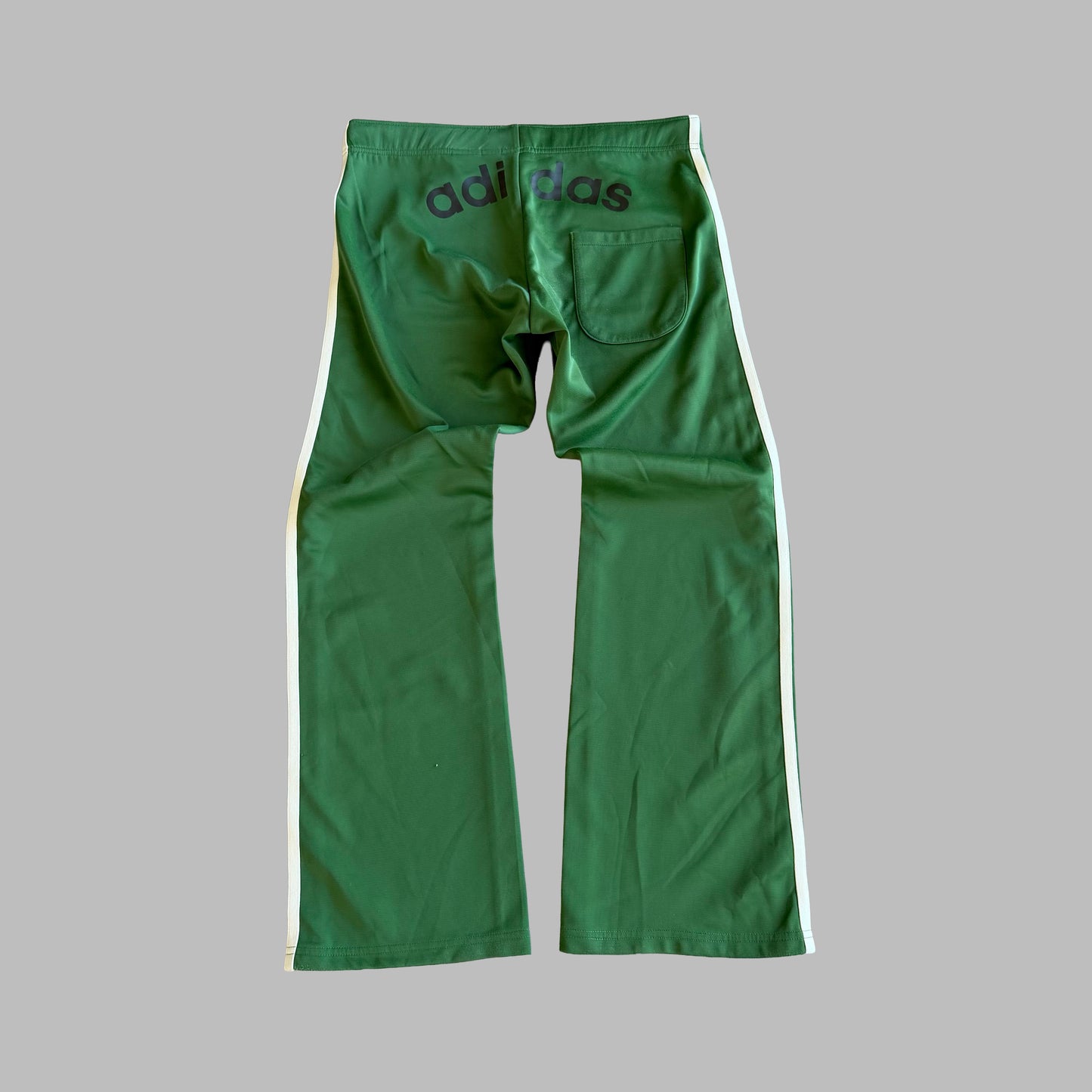 Y2K Adidas Three Stripe Straight Leg Track Pants - M