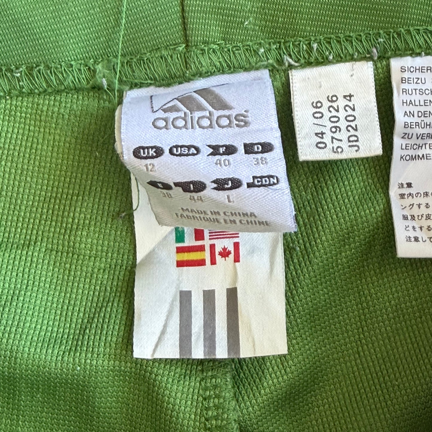 Y2K Adidas Three Stripe Straight Leg Track Pants - L