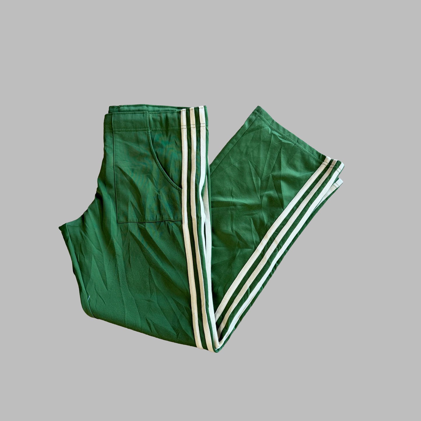 Y2K Adidas Three Stripe Straight Leg Track Pants - L