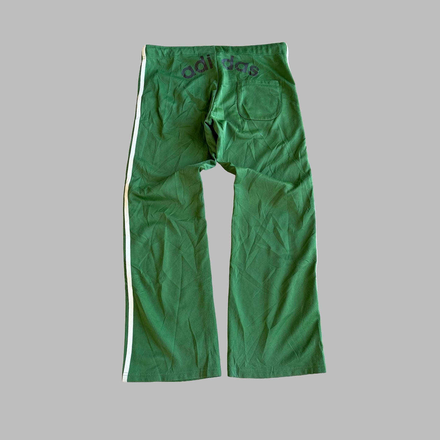 Y2K Adidas Three Stripe Straight Leg Track Pants - L