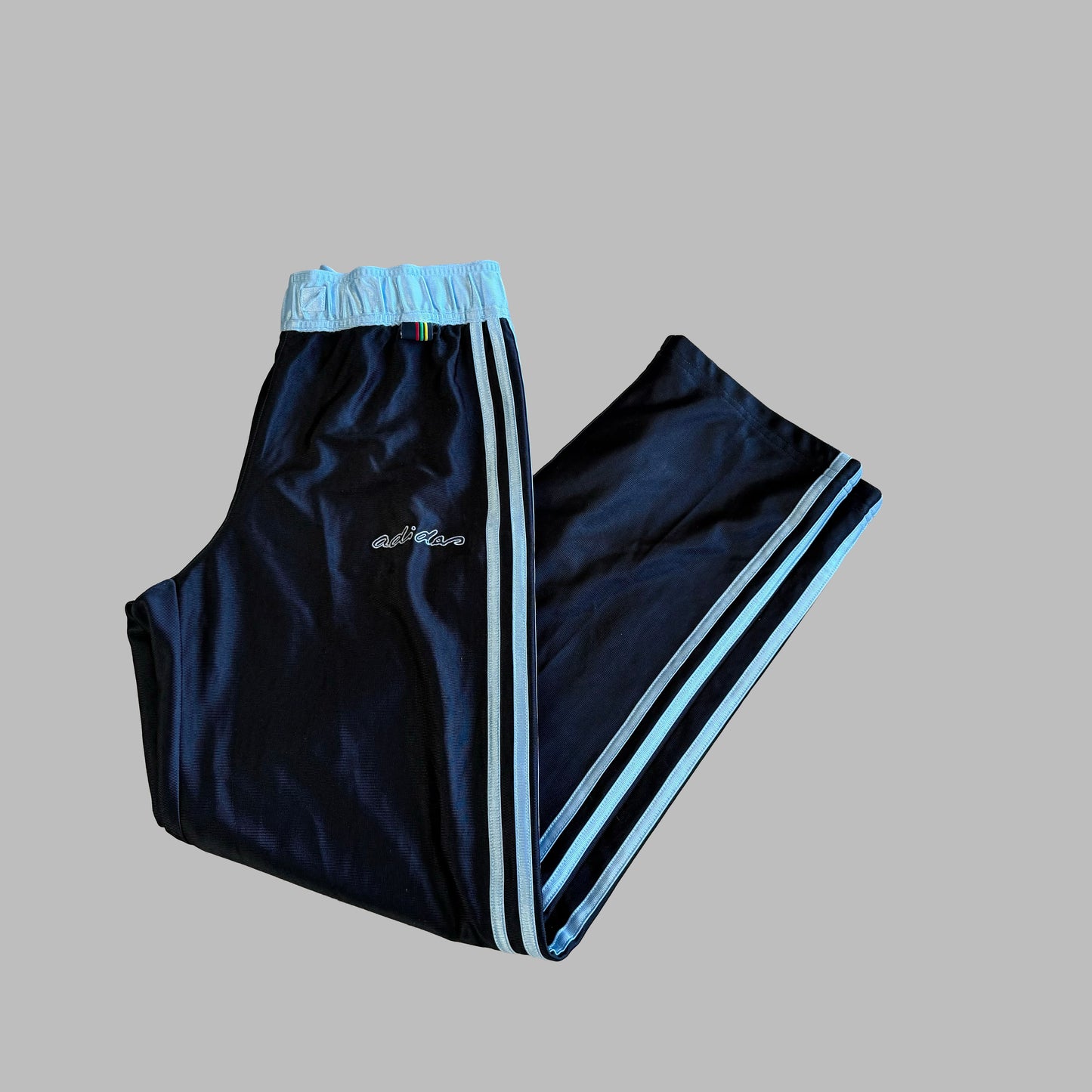 Y2K Adidas Three Stripe Straight Leg Track Pants - S