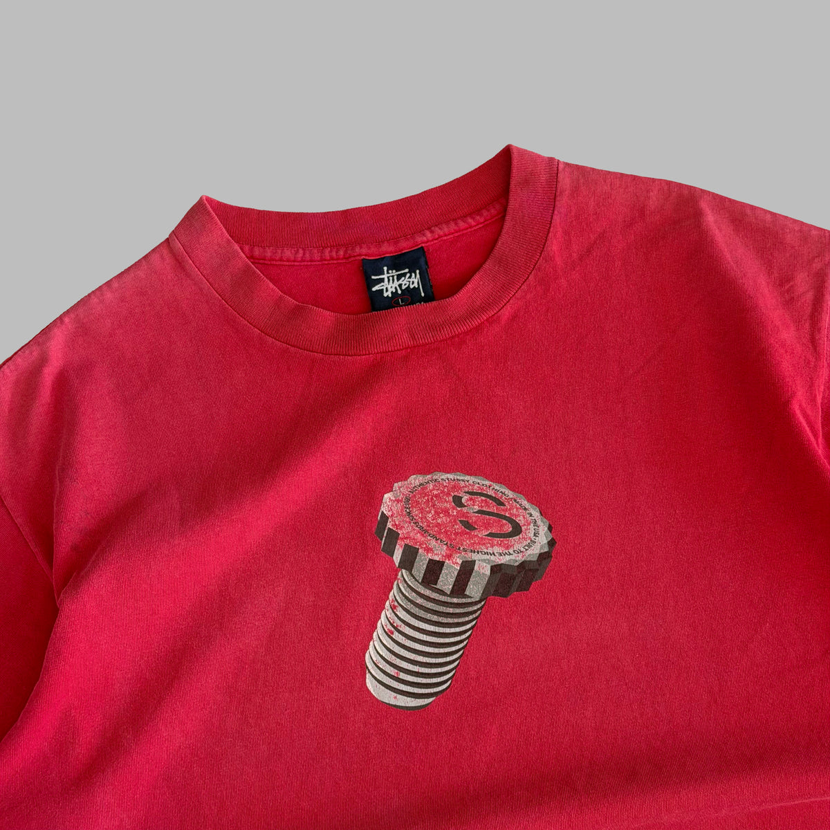Y2K Stussy Bolt Graphic T-Shirt - L