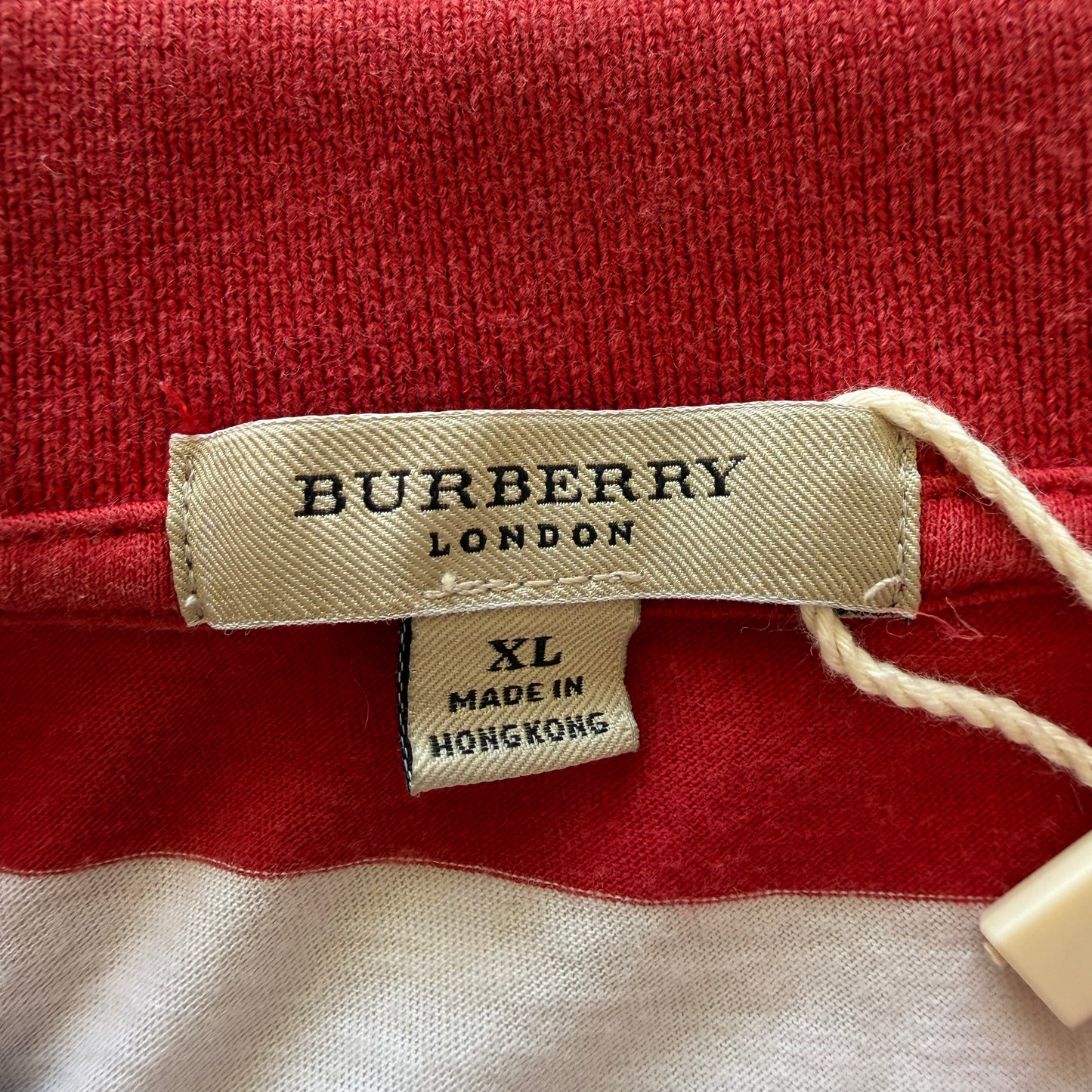 00s Burberry Striped Polo Shirt - Medium