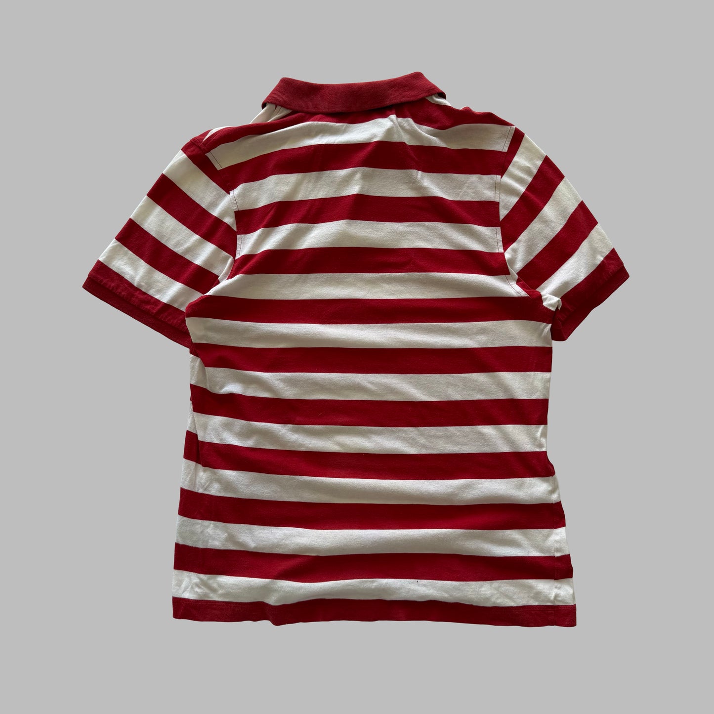 00s Burberry Striped Polo Shirt - Medium