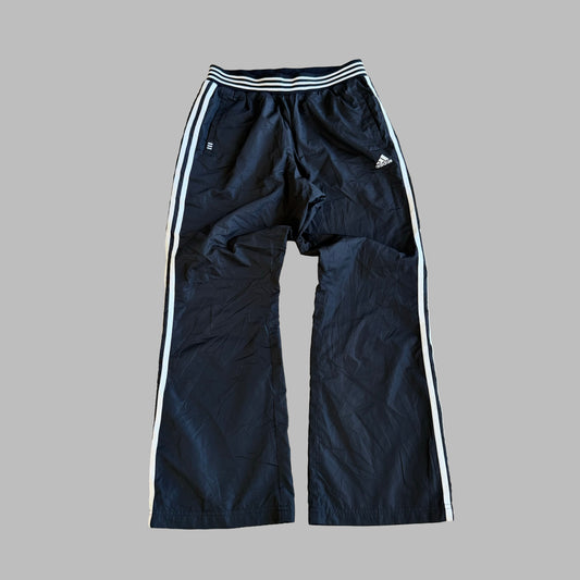 90s Adidas Three Stripe Wide Leg Track Pants - M