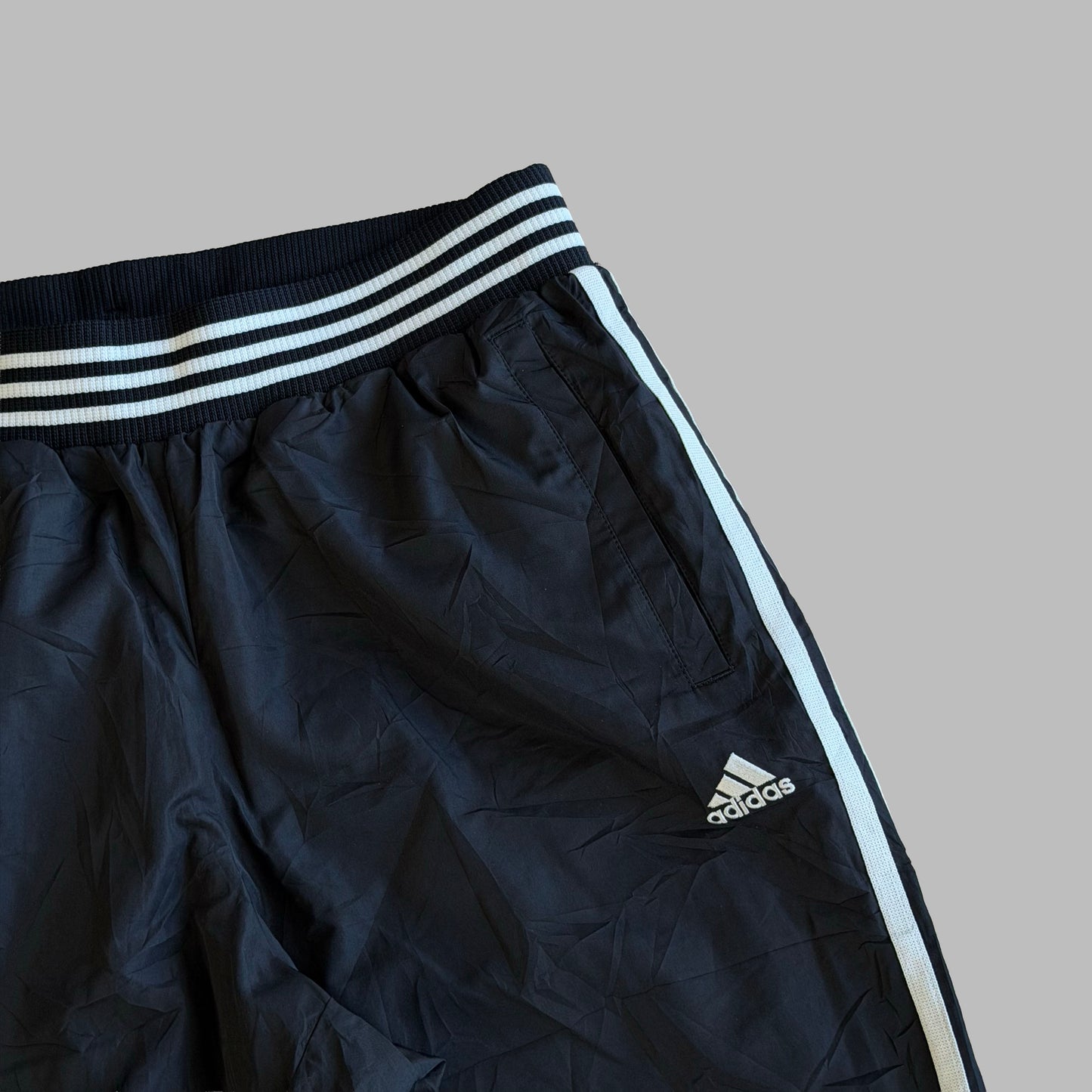 90s Adidas Three Stripe Wide Leg Track Pants - M
