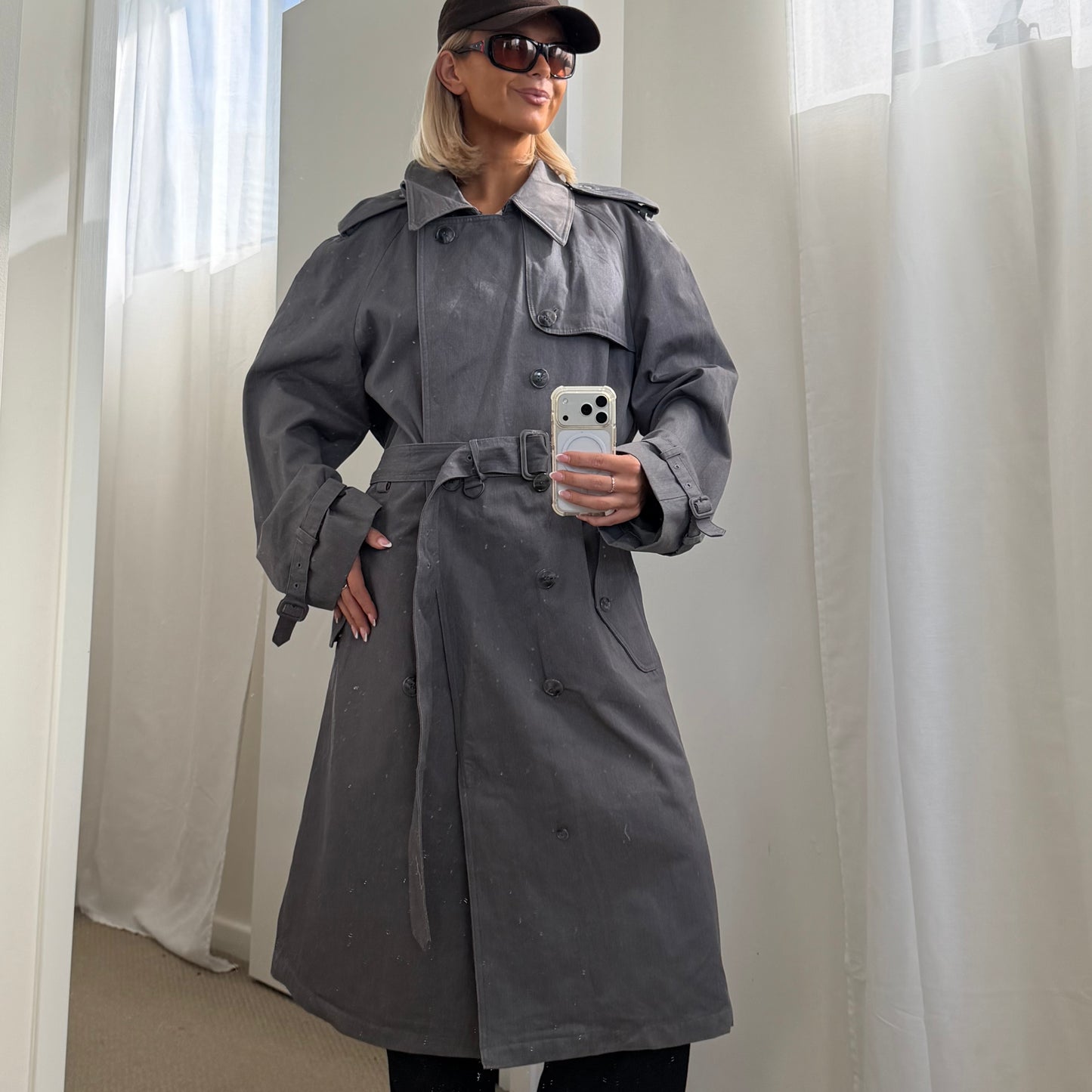 90s Burberry Double Breasted Trench Coat - S/M