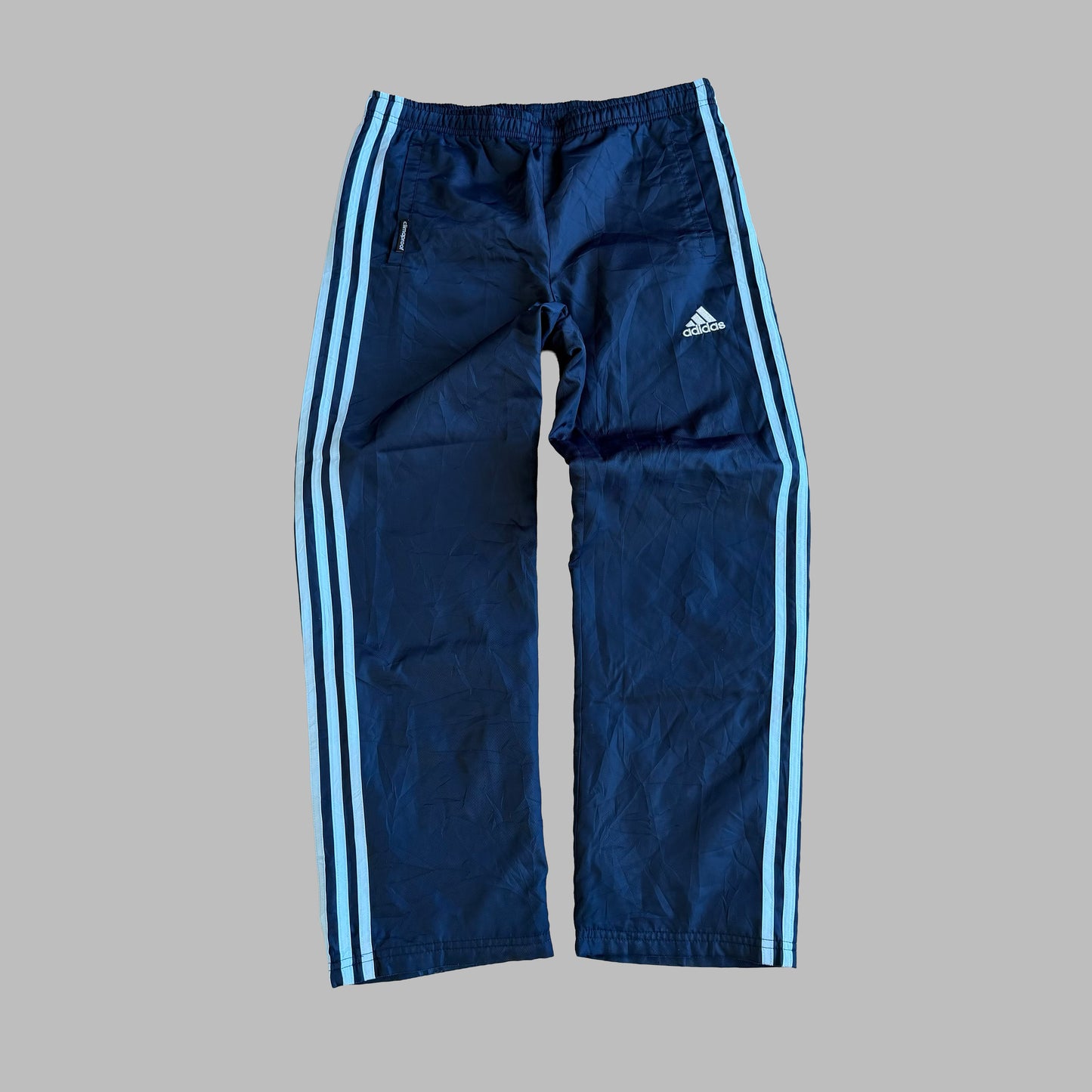 Y2K Adidas Three Stripe Straight Leg Track Pants - M