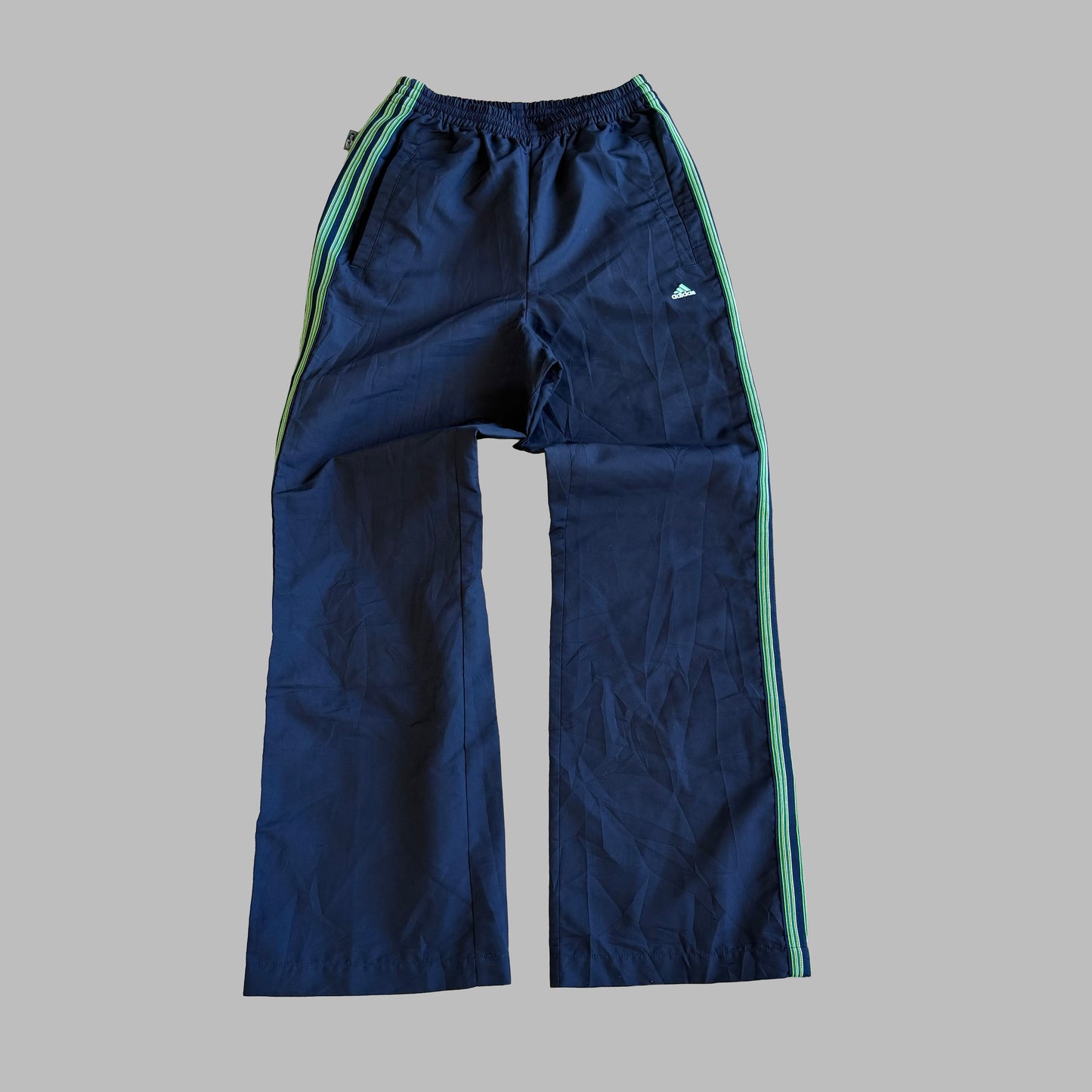 Y2K Adidas Three Stripe Wide Leg Track Pants - S