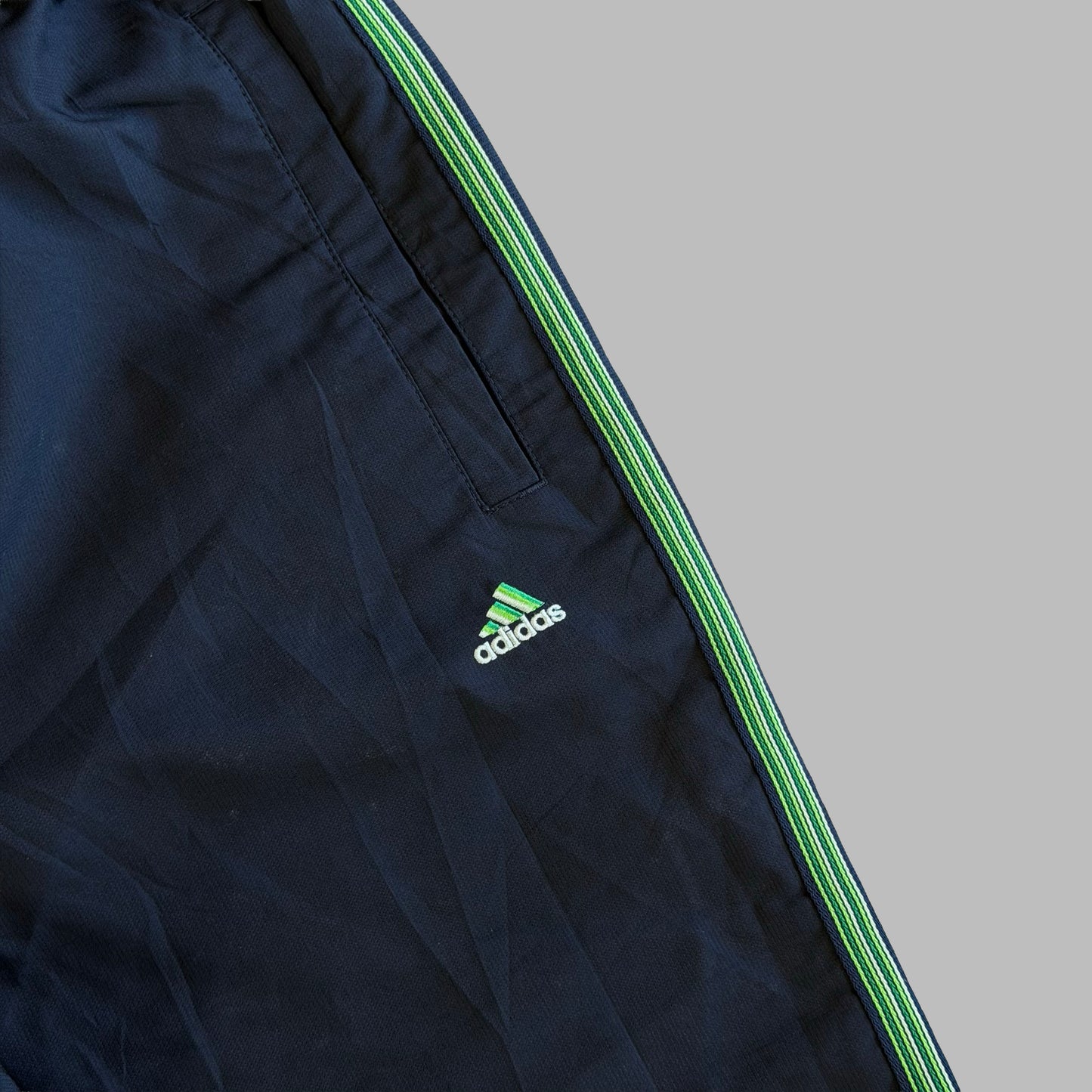 Y2K Adidas Three Stripe Wide Leg Track Pants - S