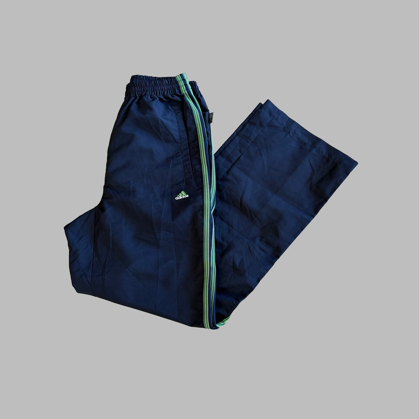 Y2K Adidas Three Stripe Wide Leg Track Pants - S