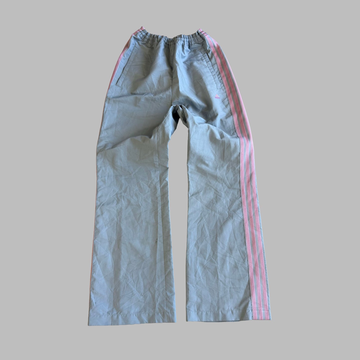 Y2K Adidas Striped Wide Leg Track Pants - XS