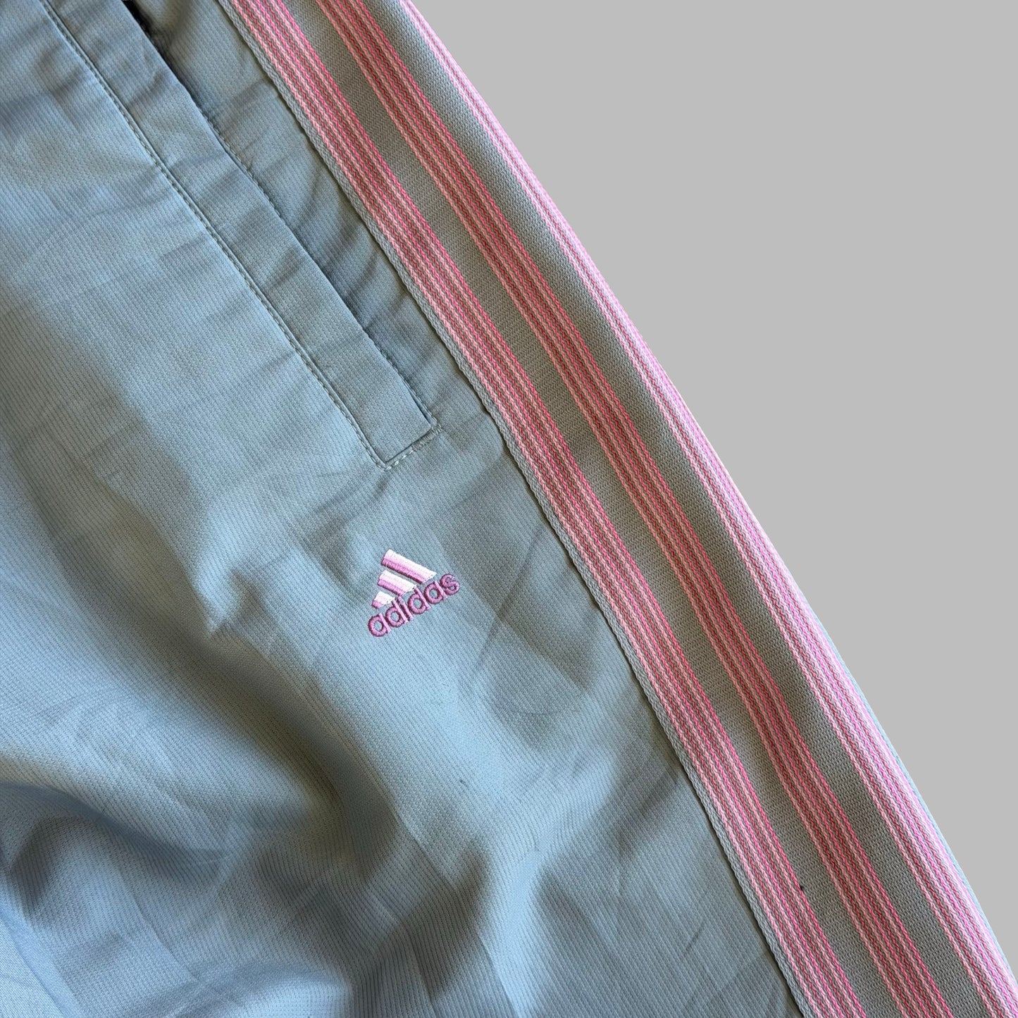 Y2K Adidas Striped Wide Leg Track Pants - XS