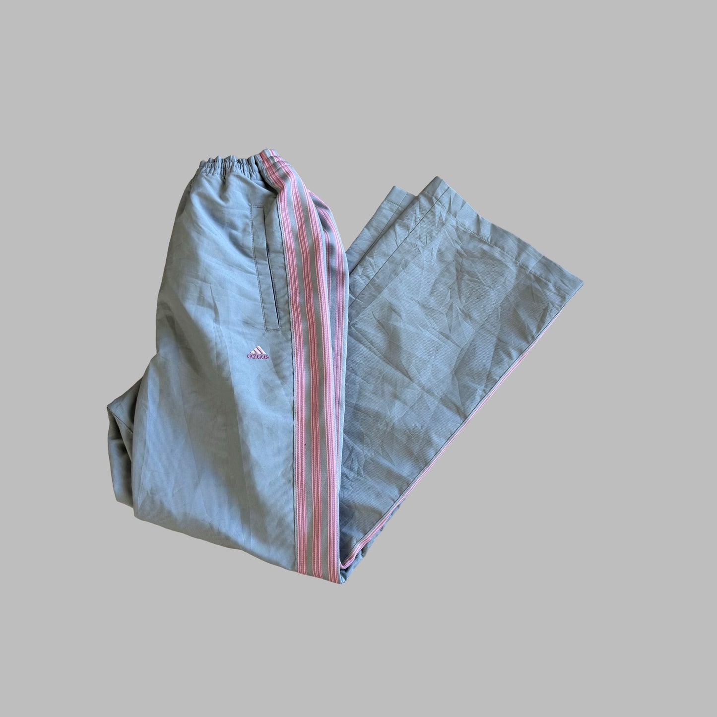 Y2K Adidas Striped Wide Leg Track Pants - XS
