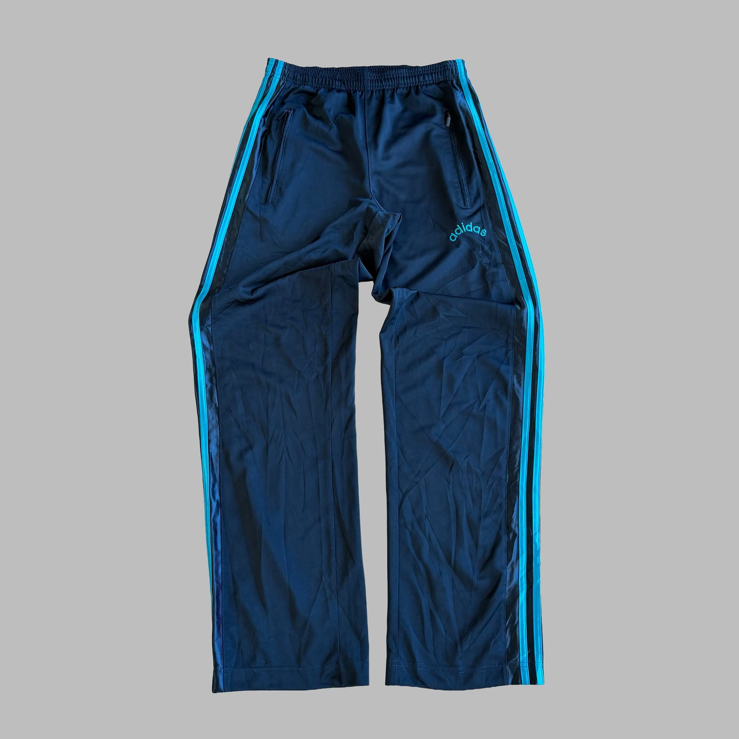 Y2K Adidas Three Stripe Straight Leg Track Pants - S/M