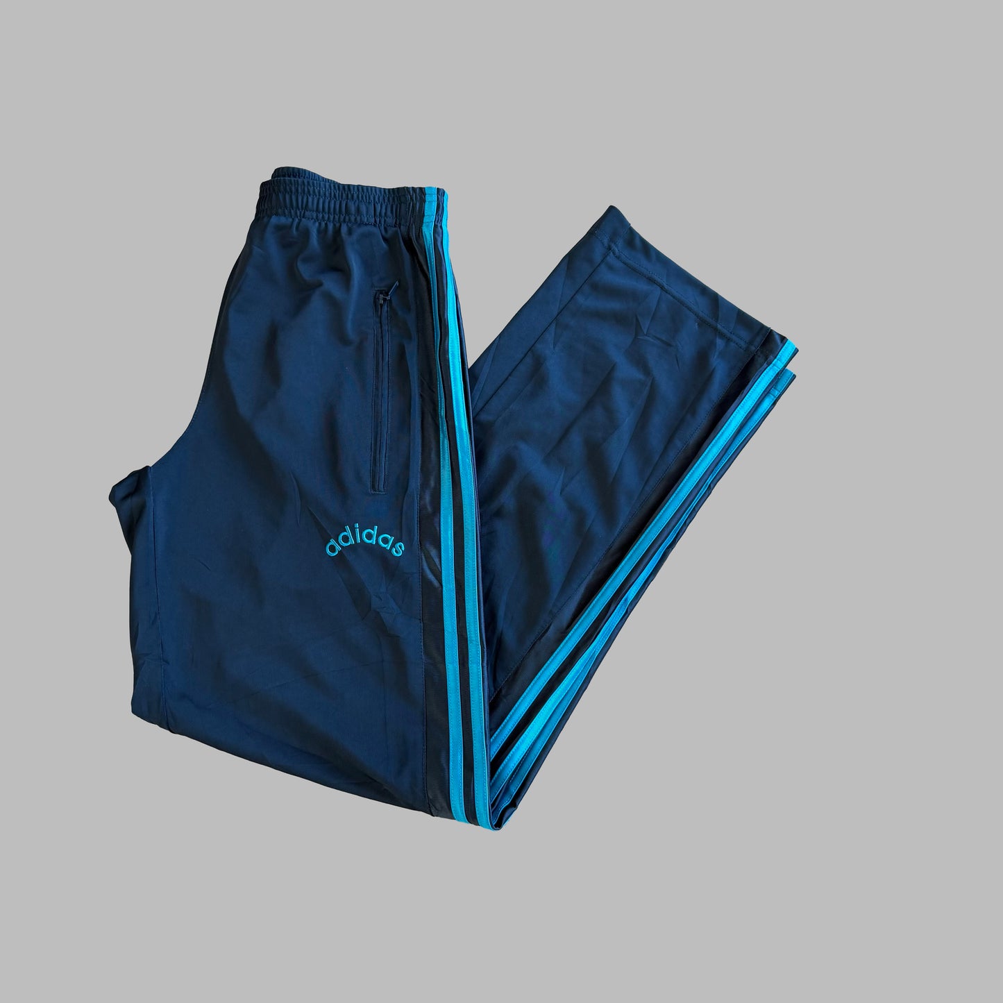 Y2K Adidas Three Stripe Straight Leg Track Pants - S/M