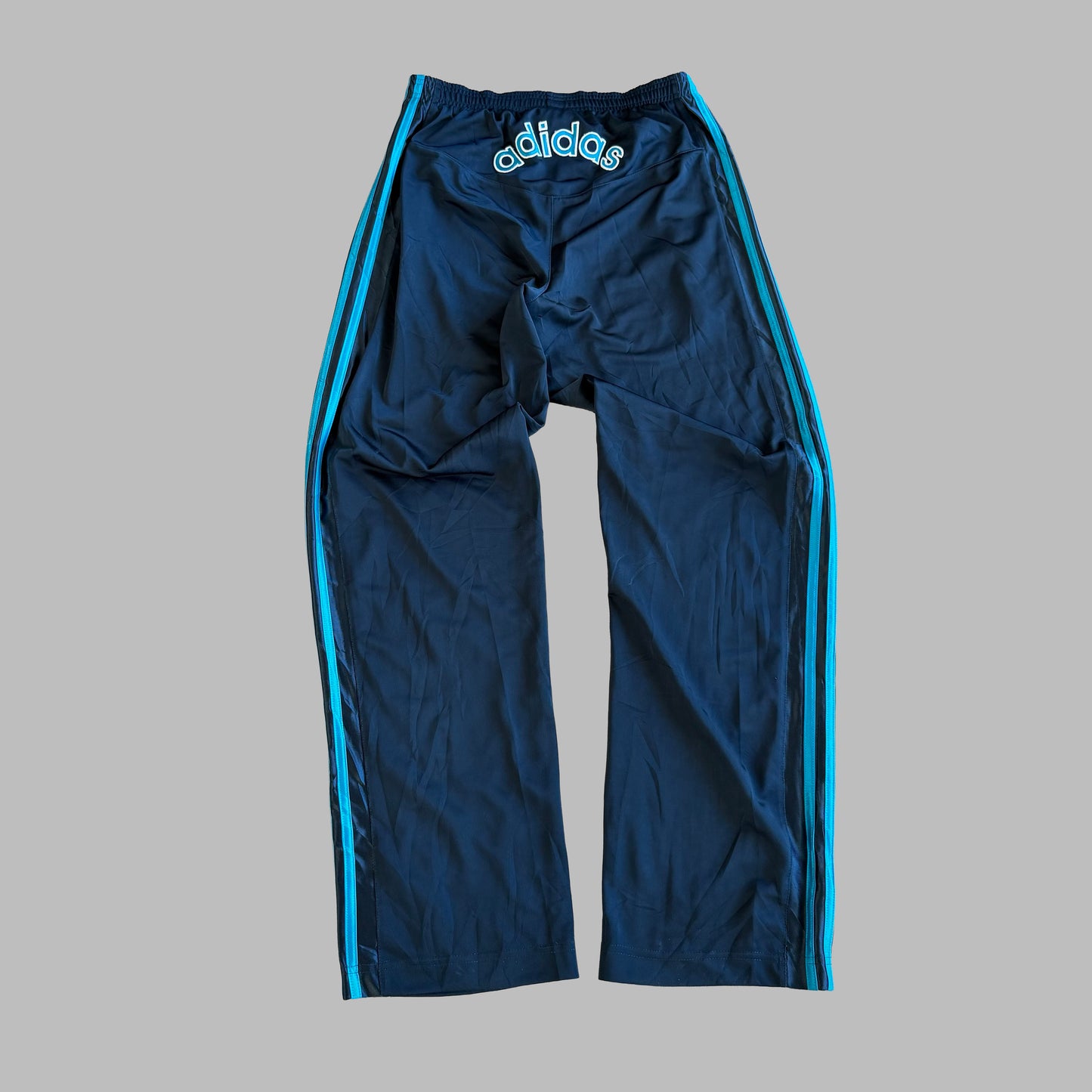 Y2K Adidas Three Stripe Straight Leg Track Pants - S/M