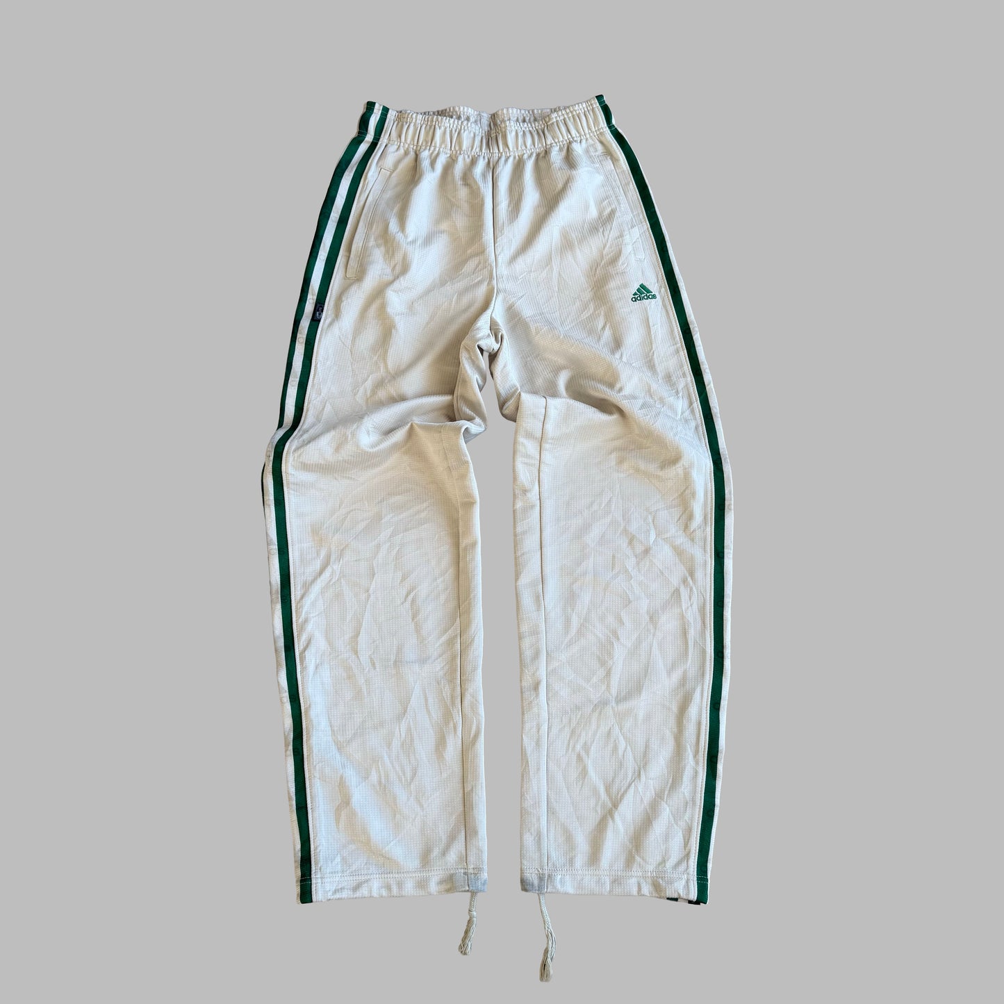Y2K Adidas Three Stripe Baggy Track Pants - S