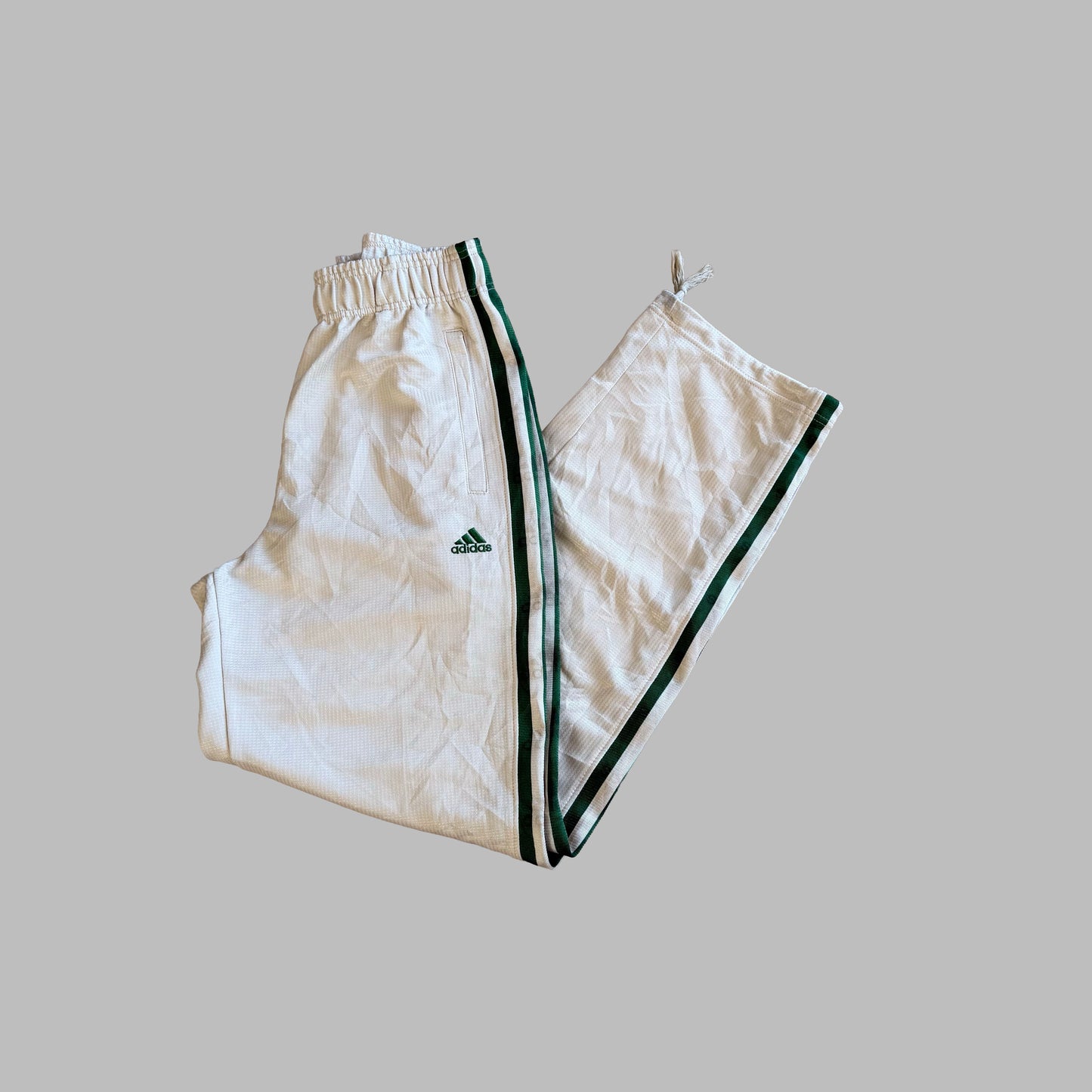 Y2K Adidas Three Stripe Baggy Track Pants - S