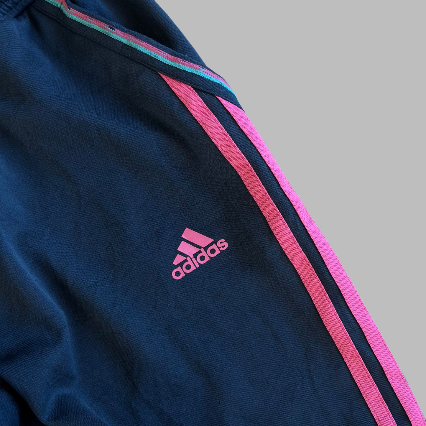 Y2K Adidas Three Stripe Wide Leg Track Pants - XS