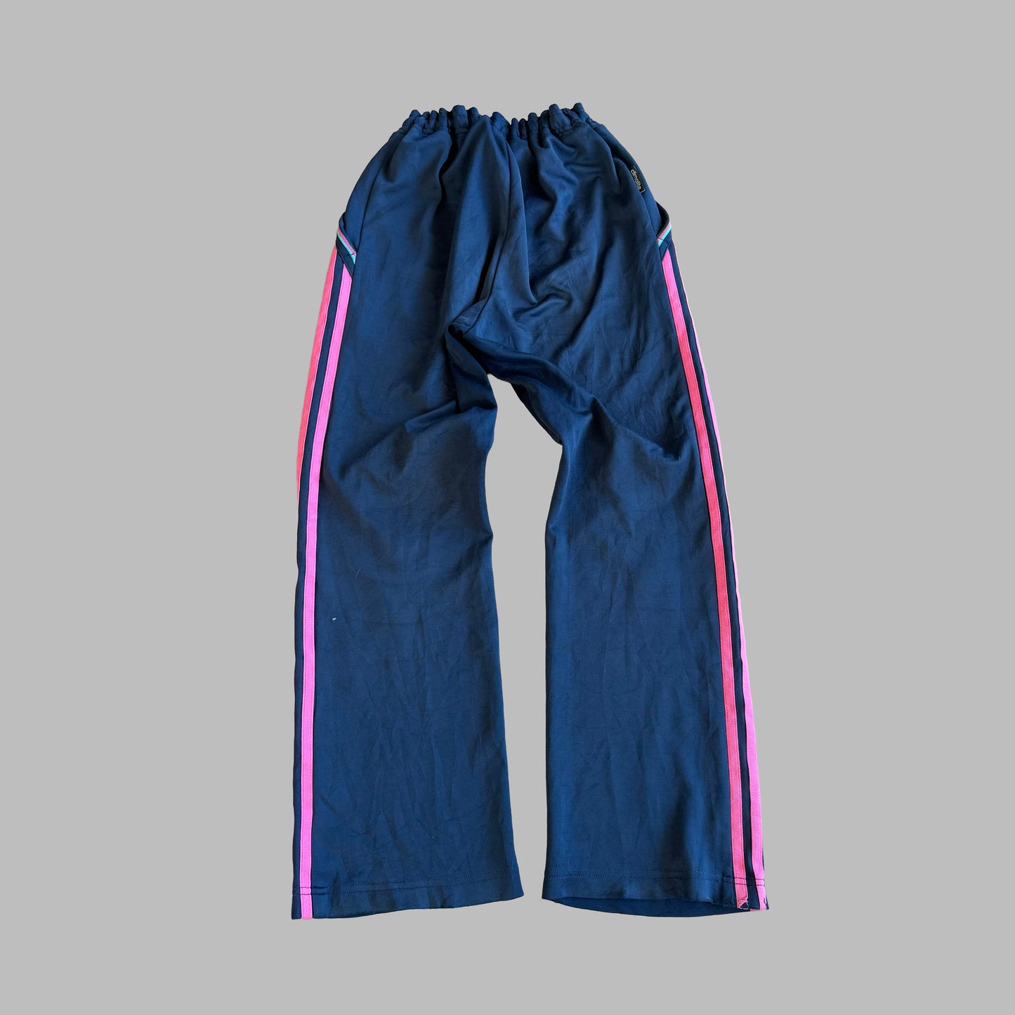 Y2K Adidas Three Stripe Wide Leg Track Pants - XS