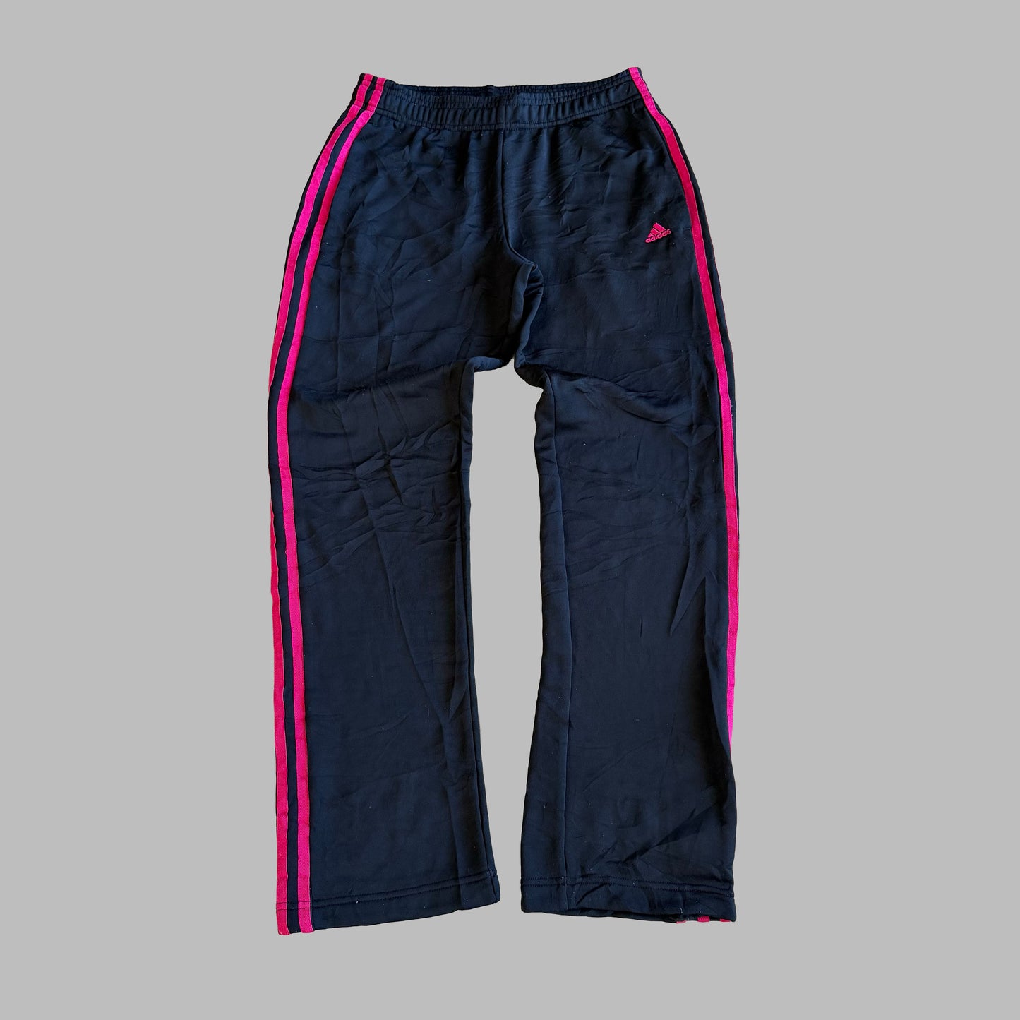 Y2K Adidas Three Stripe Wide Leg Track Pants - XS
