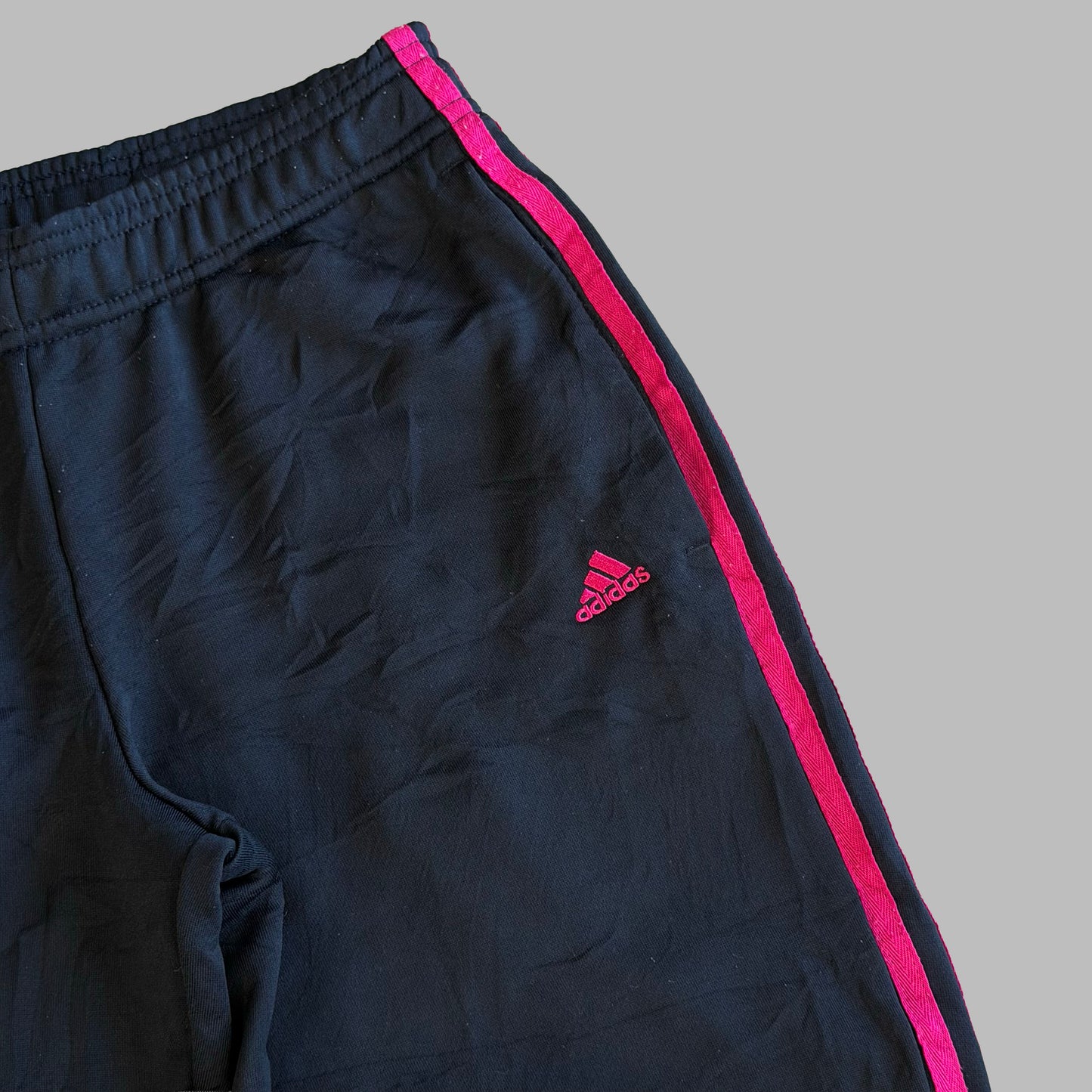 Y2K Adidas Three Stripe Wide Leg Track Pants - XS