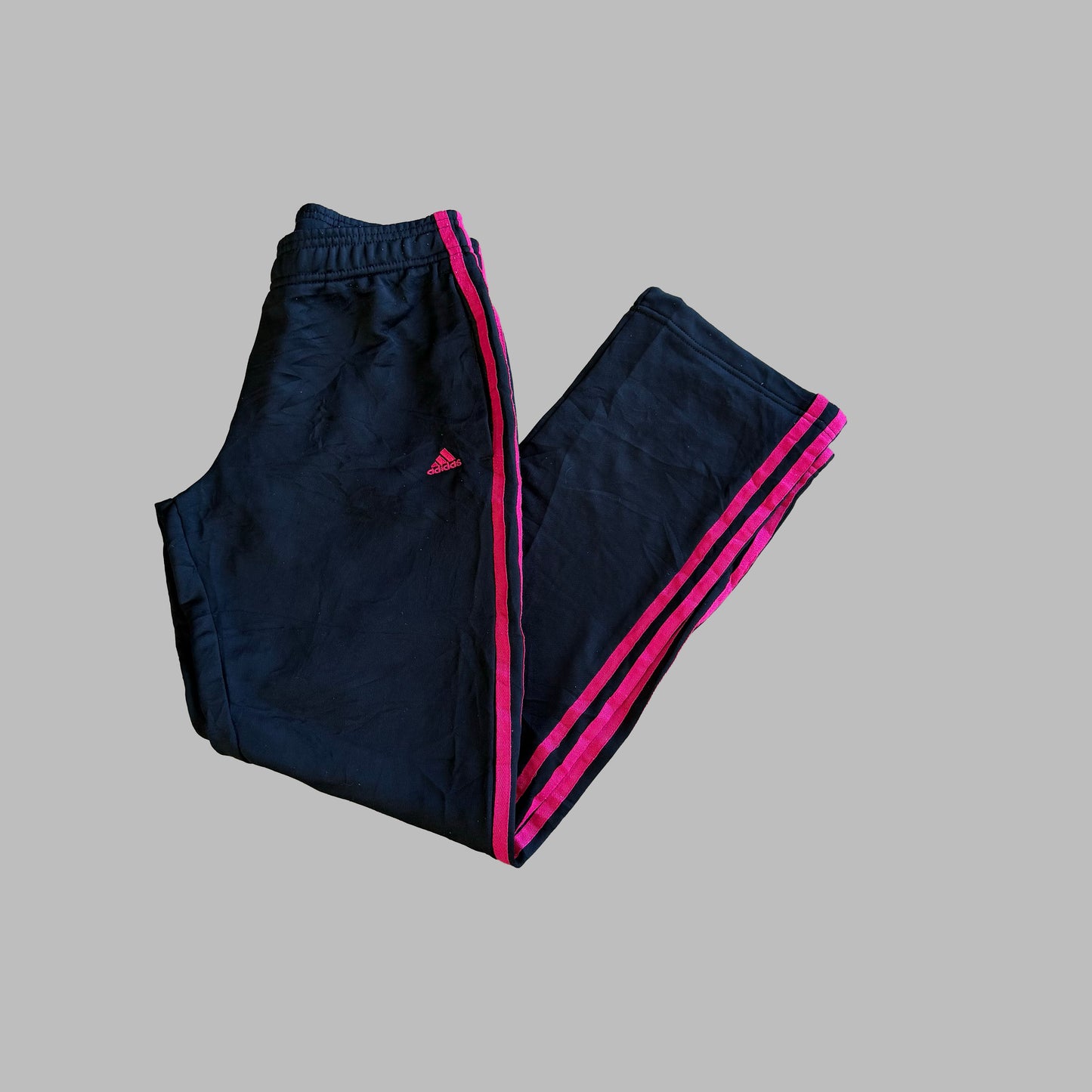 Y2K Adidas Three Stripe Wide Leg Track Pants - XS