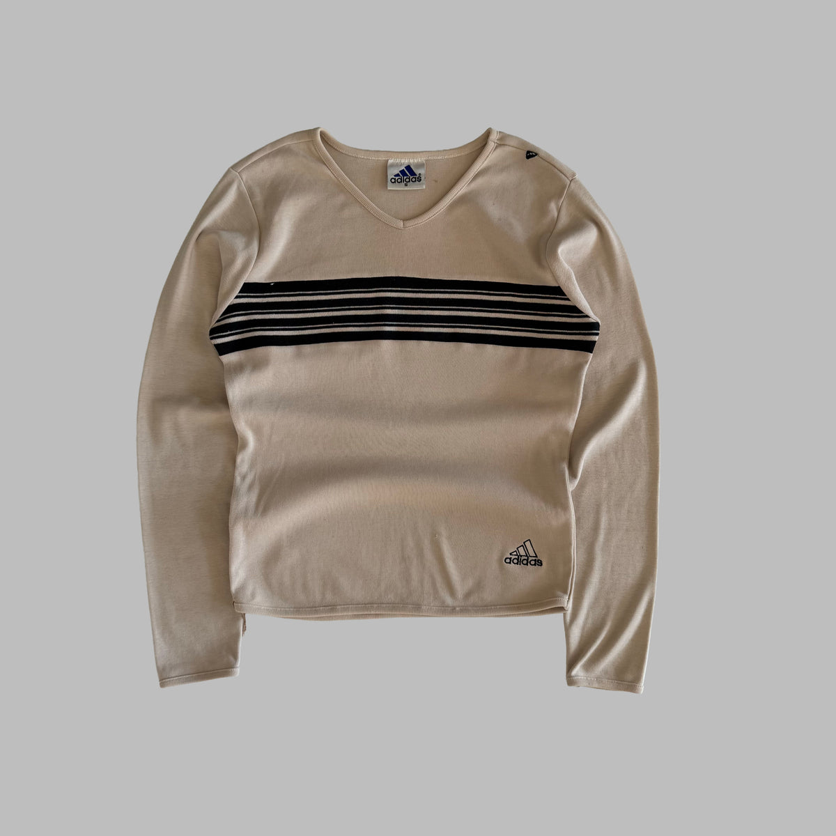 90s Adidas Striped Longsleeve Top - S/M