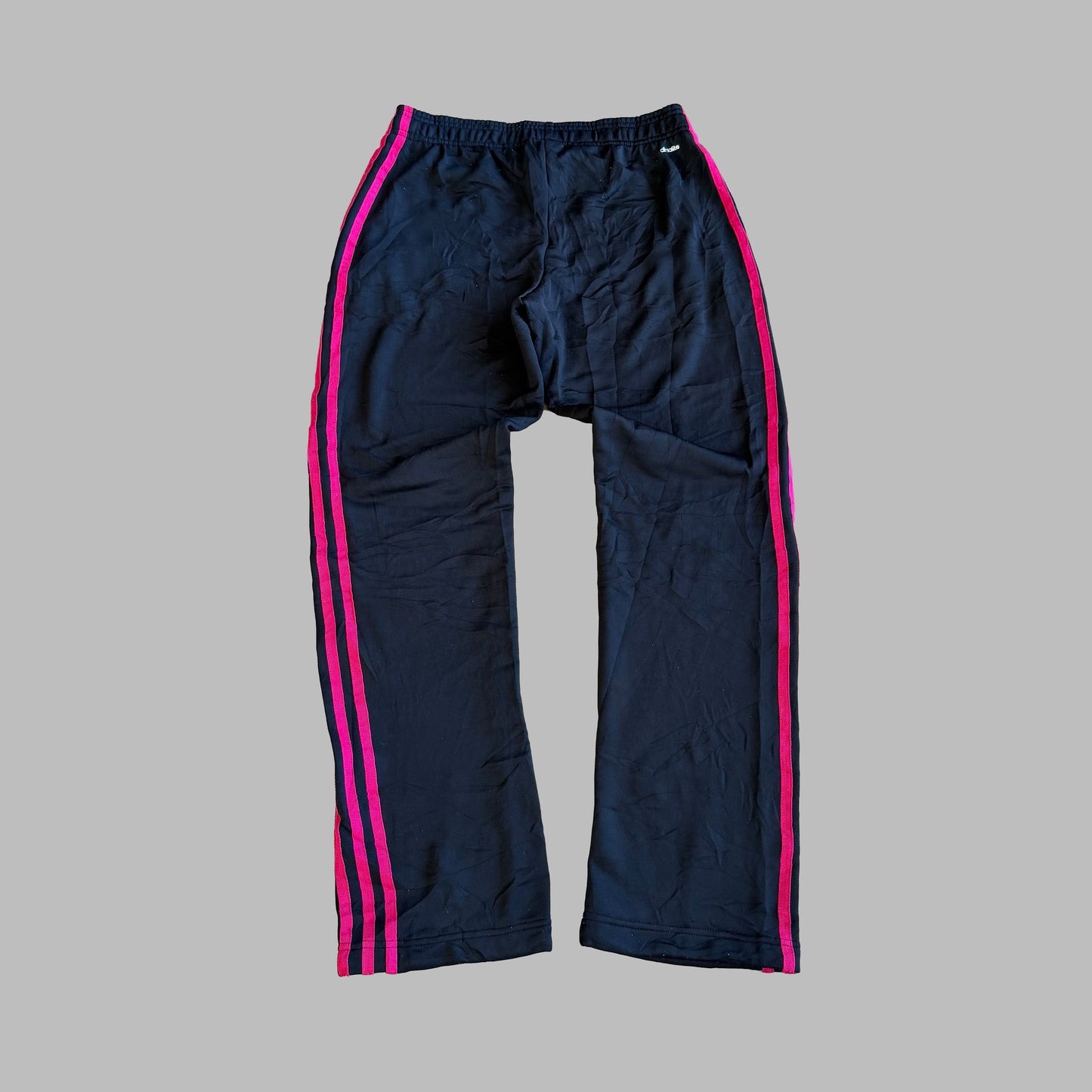 Y2K Adidas Three Stripe Wide Leg Track Pants - XS