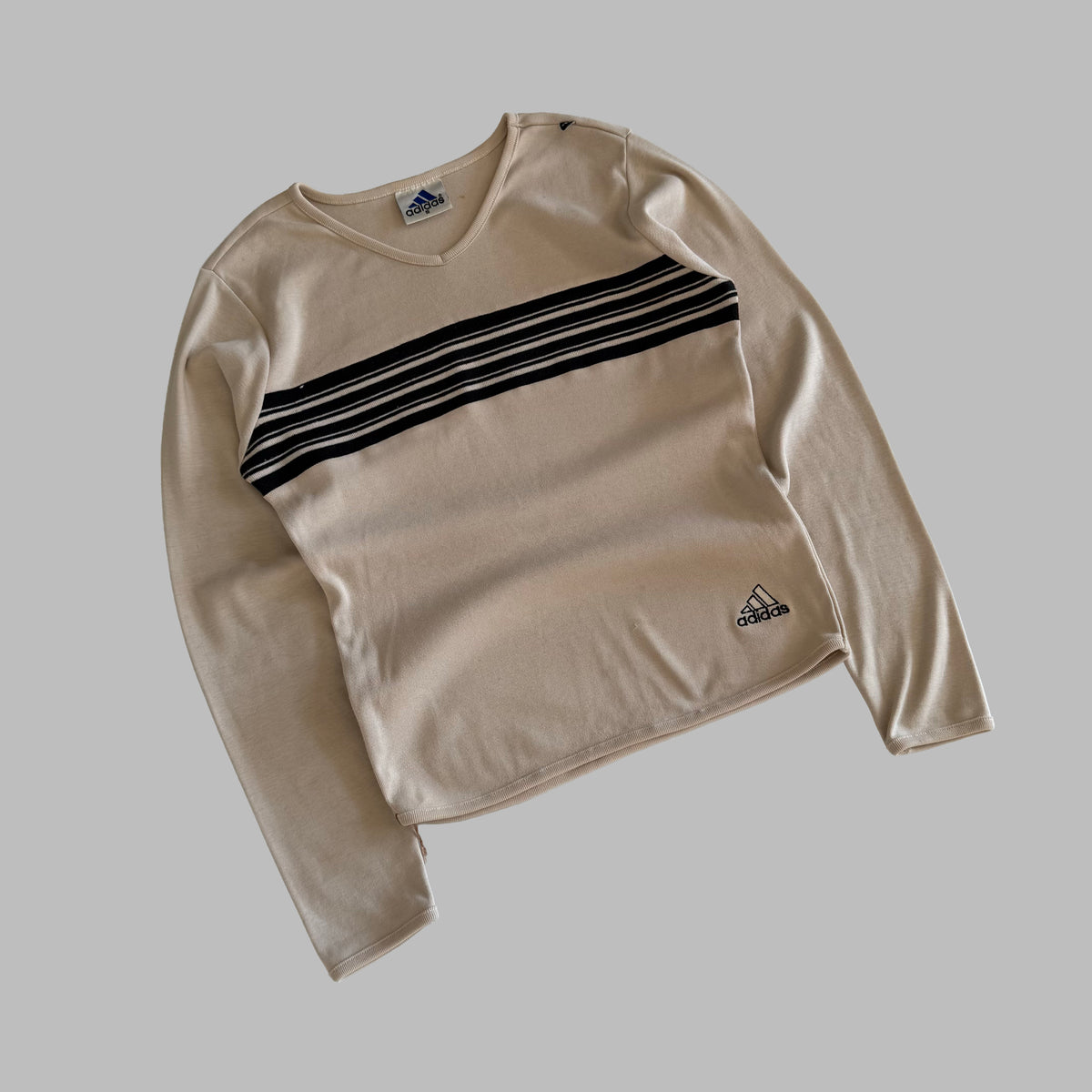 90s Adidas Striped Longsleeve Top - S/M