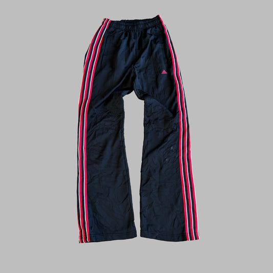 Y2K Adidas Striped Wide Leg Track Pants - S