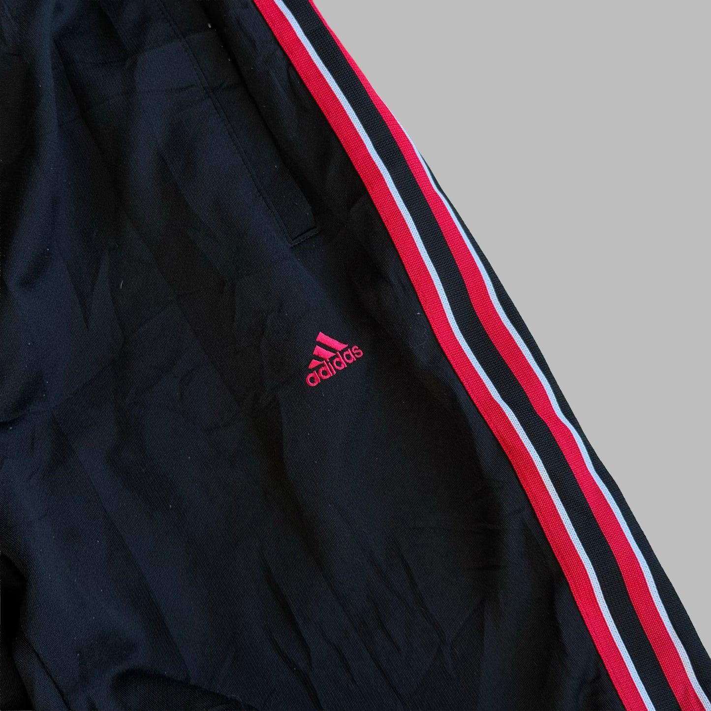 Y2K Adidas Striped Wide Leg Track Pants - S