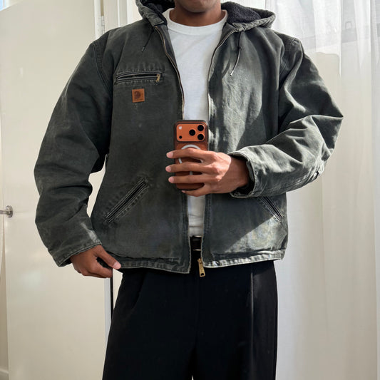 Y2K Carhartt Sherpa-lined Hooded Work Jacket - XXL