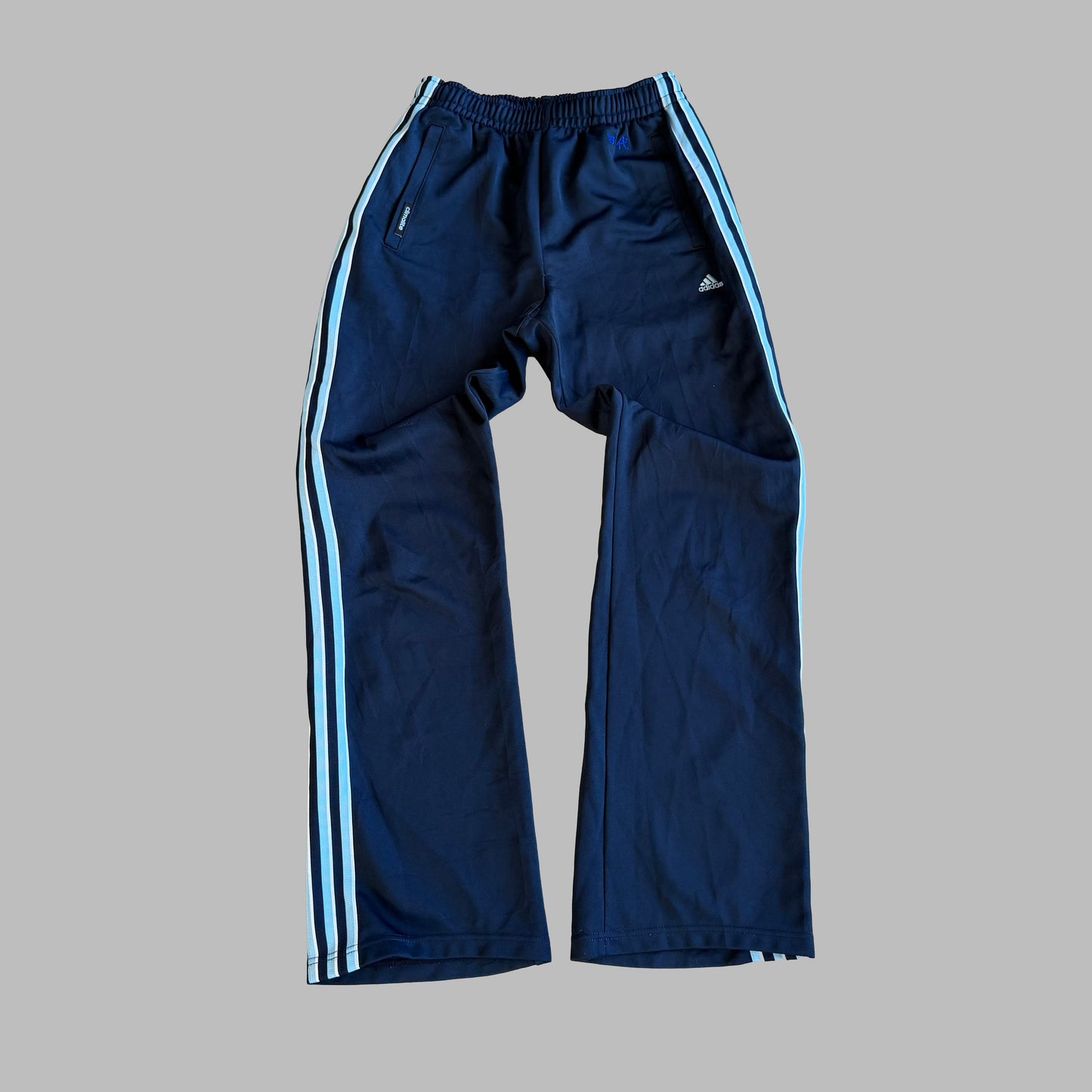 Y2K Adidas Three Stripe Straight Leg Track Pants - S