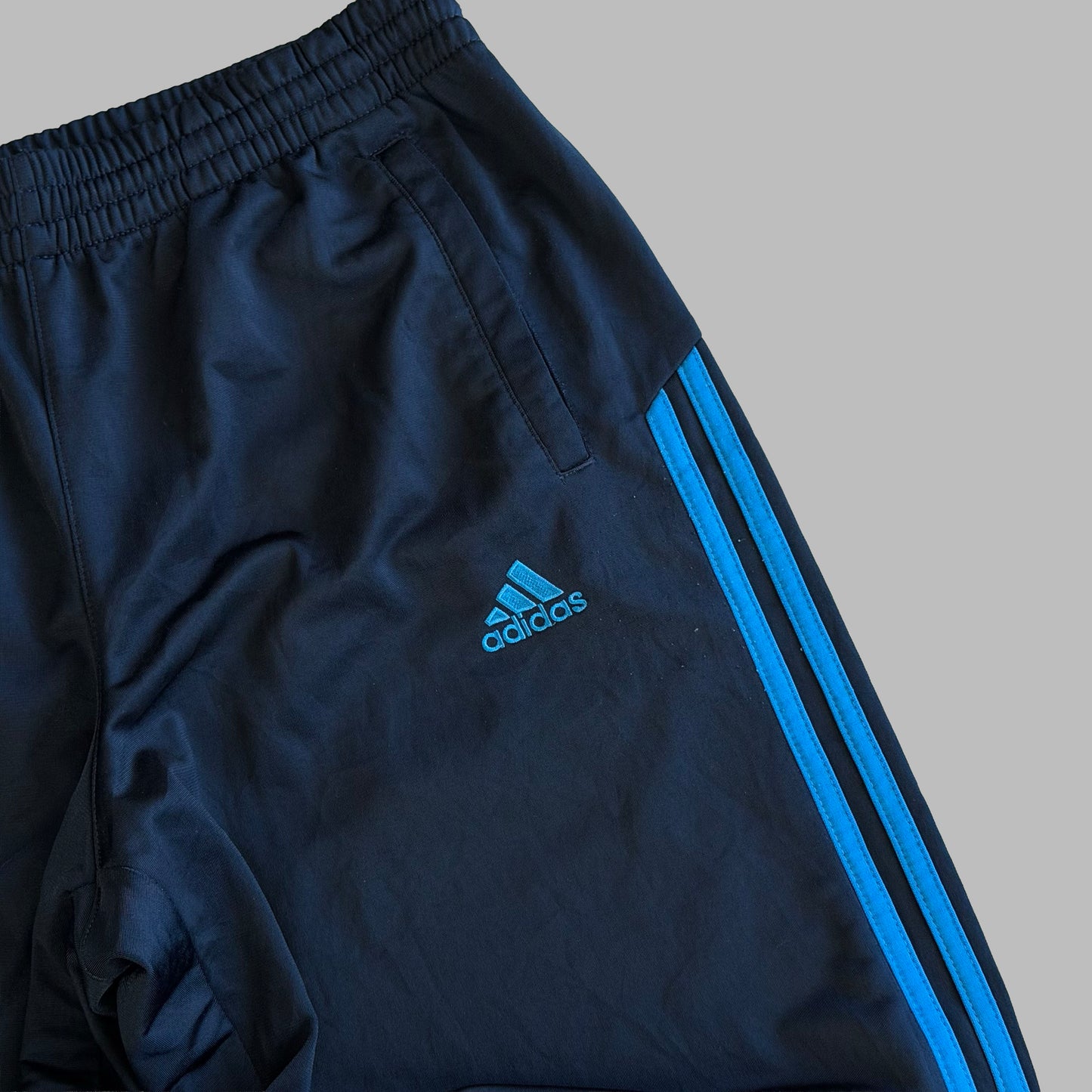 Y2K Adidas Three Stripe Straight Leg Track Pants - L