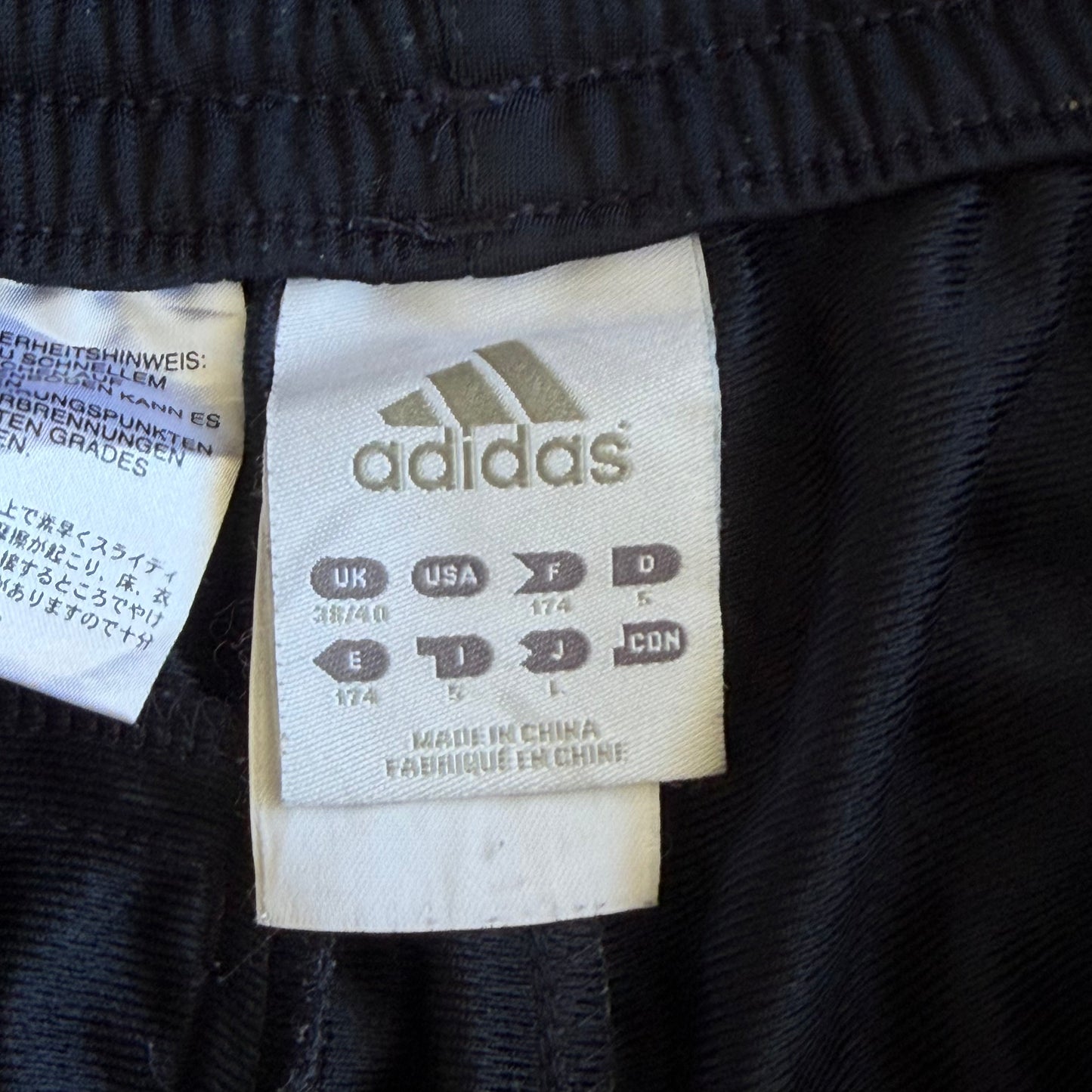 Y2K Adidas Three Stripe Straight Leg Track Pants - L